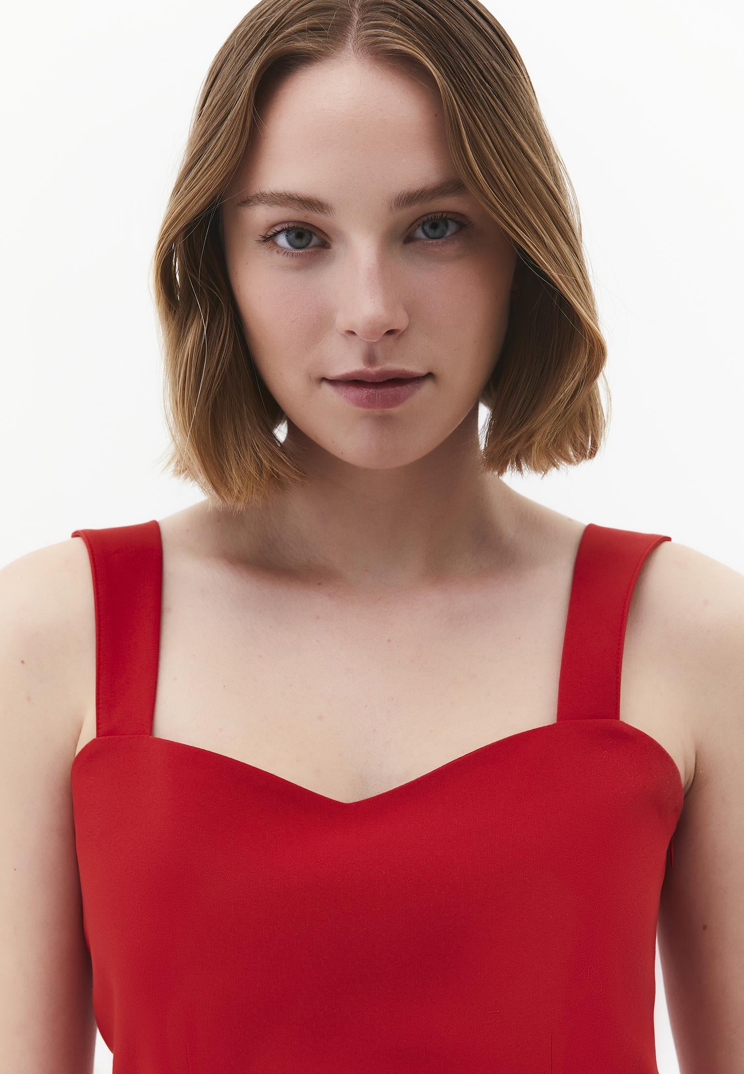 Sleeveless Sweetheart Neckline A-Line Short Dress - RACING RED