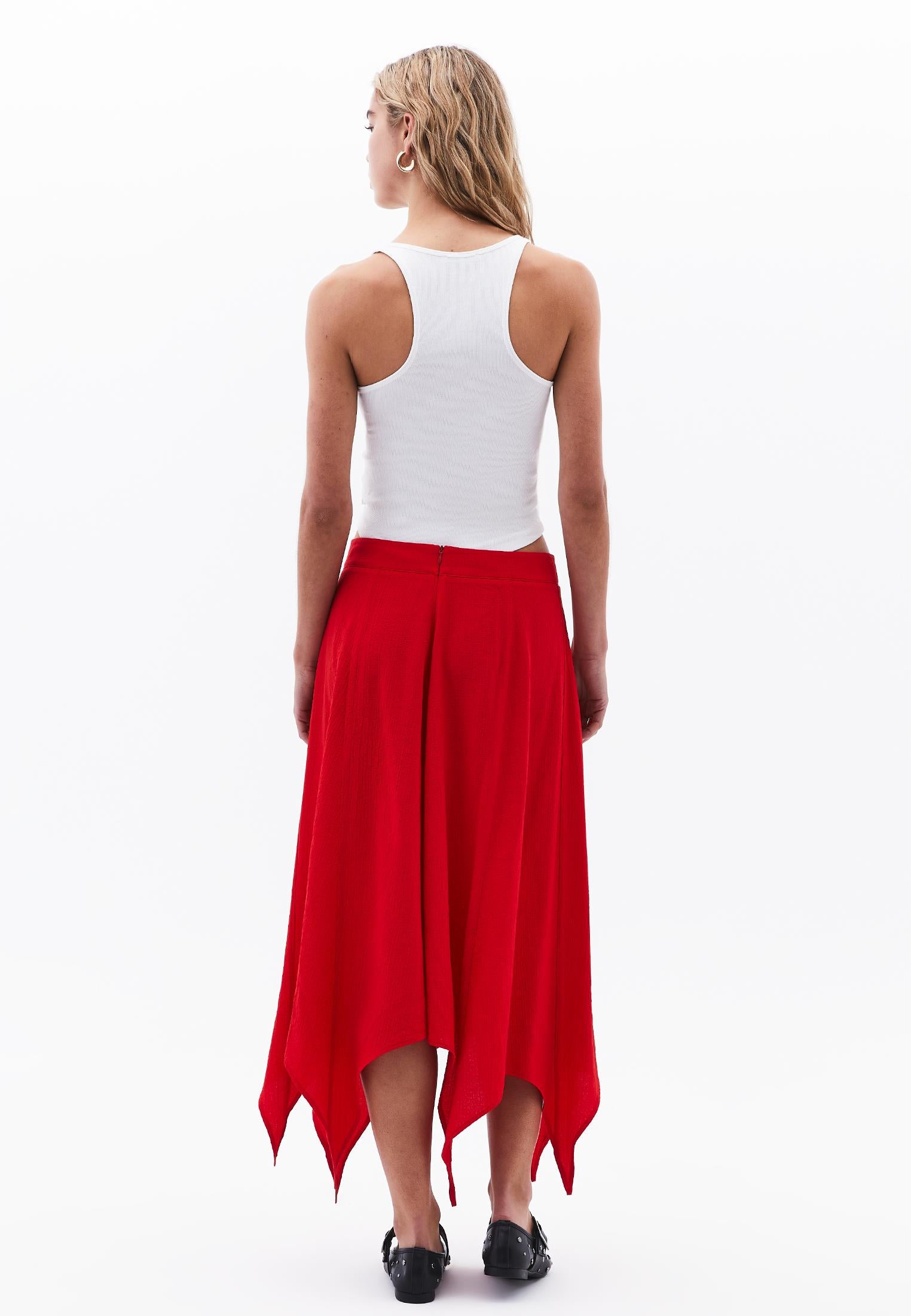 Flowing Long Skirt - RACING RED