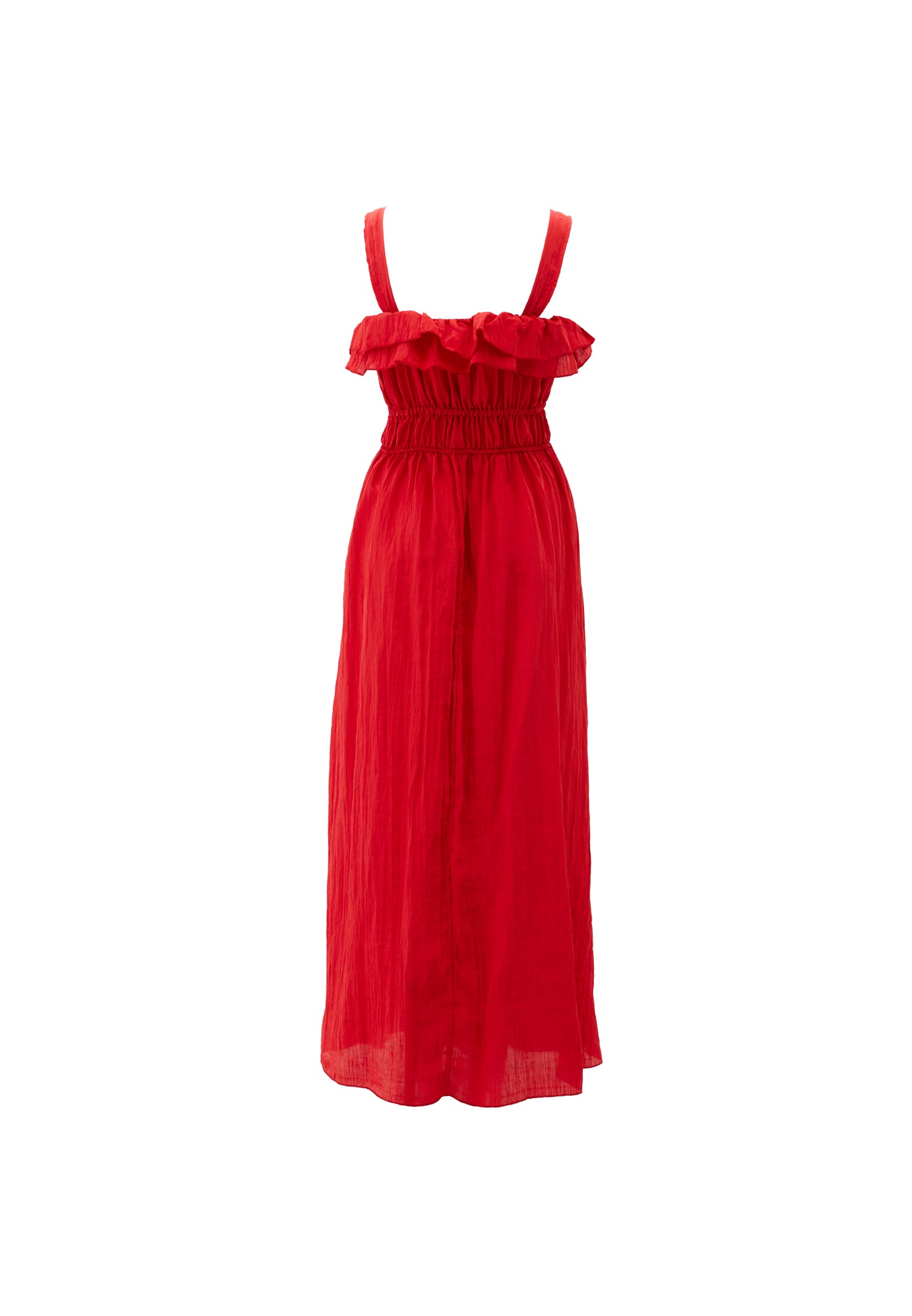 Wrinkled Look Dress - RACING RED