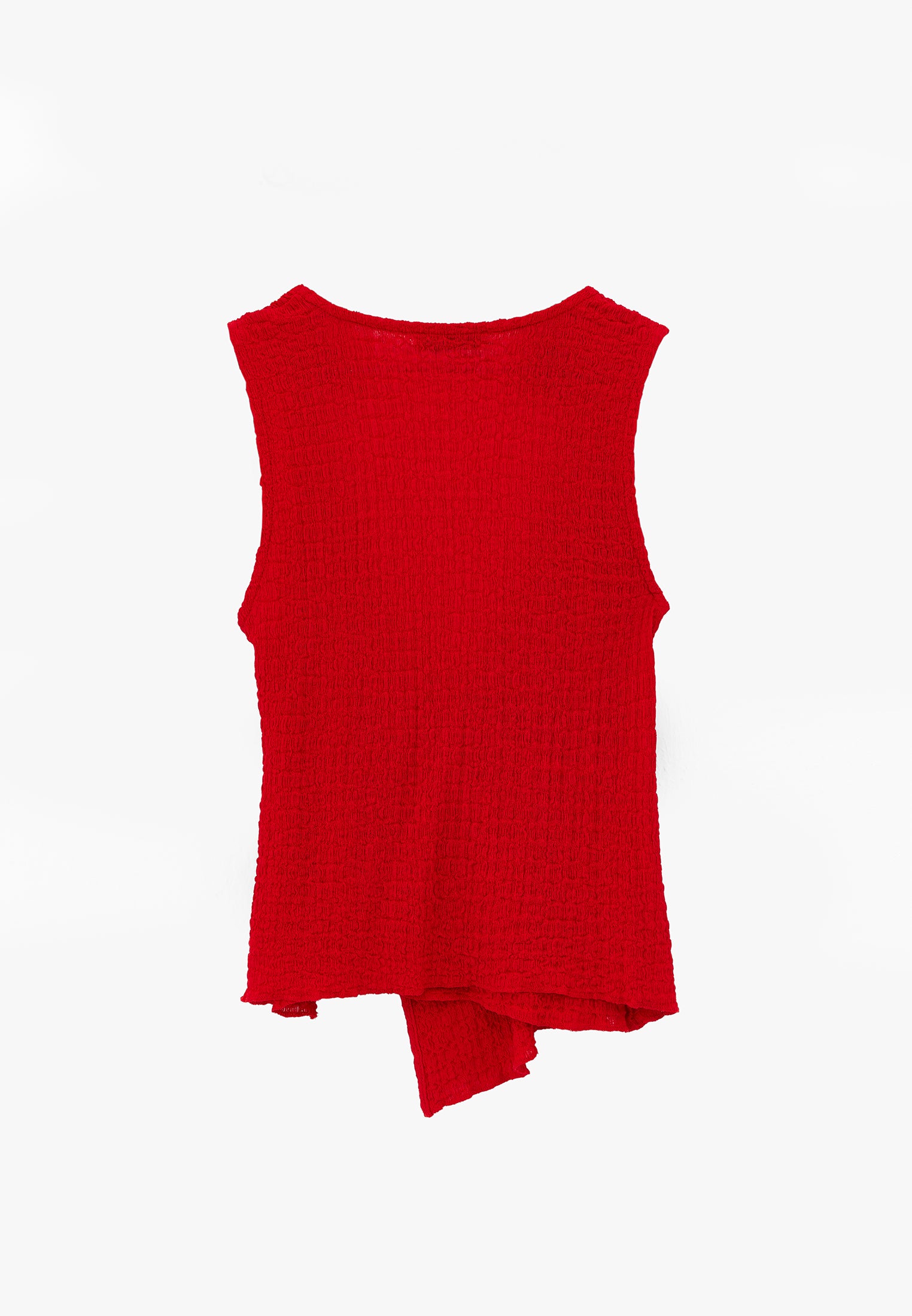 V Neck Blouse Without Sleeve Detail - RACING RED