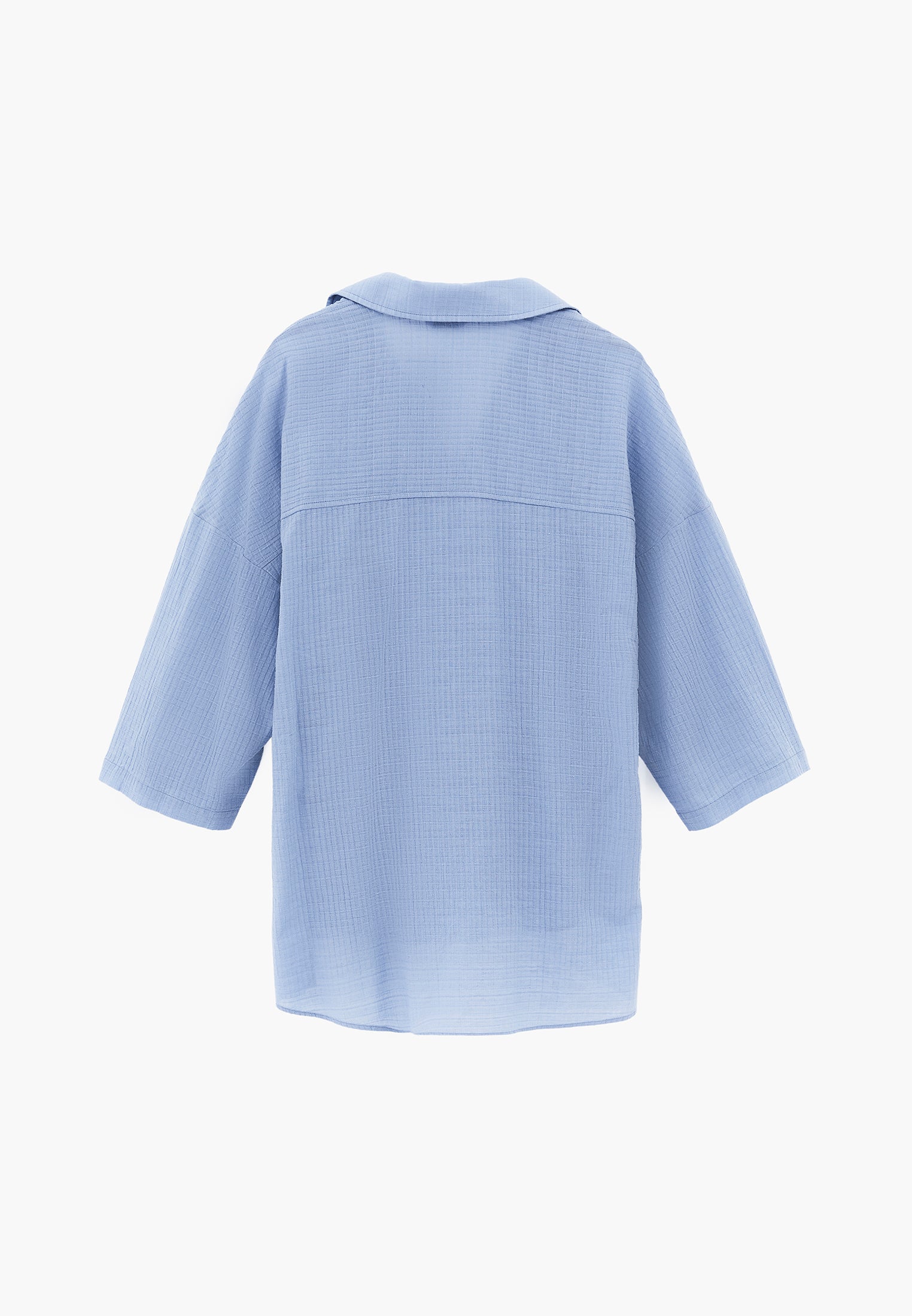 Button Detailed Oversize Shirt - RAIN WASHED