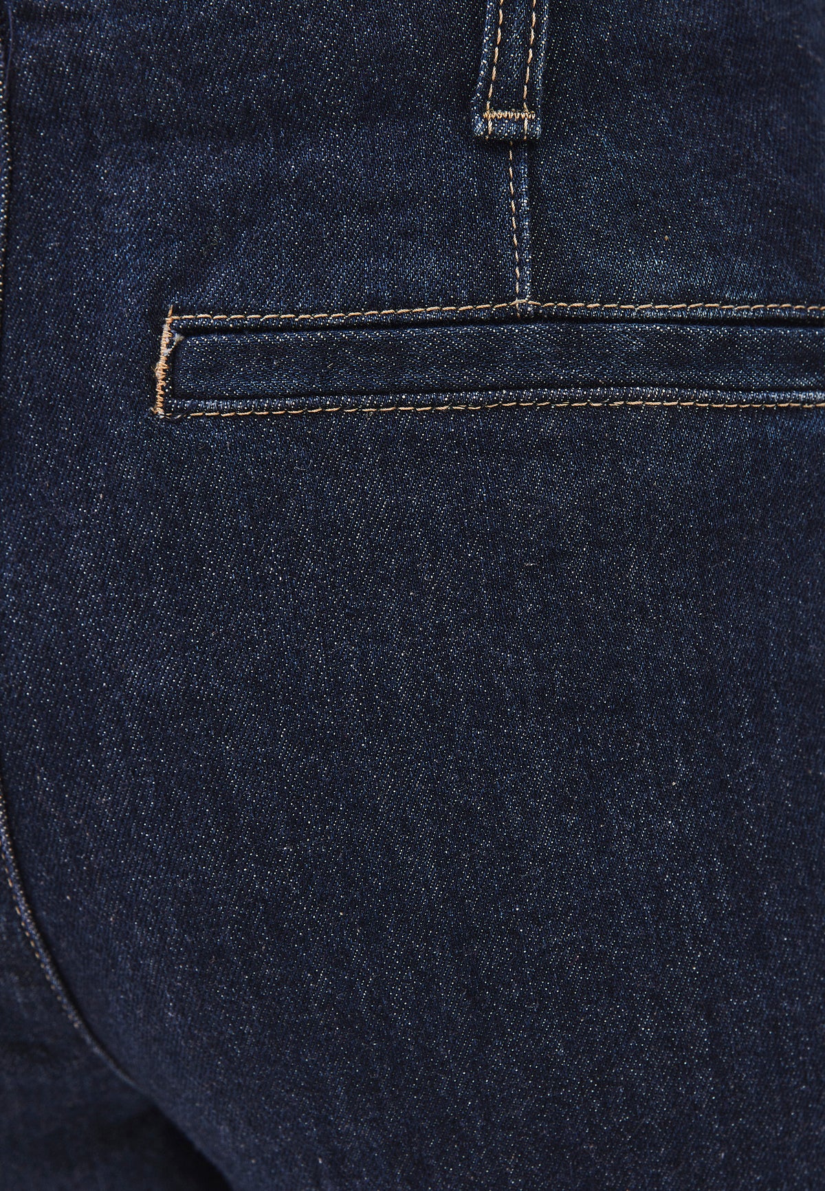 Straight Long High Waist Denim Pants - Blue