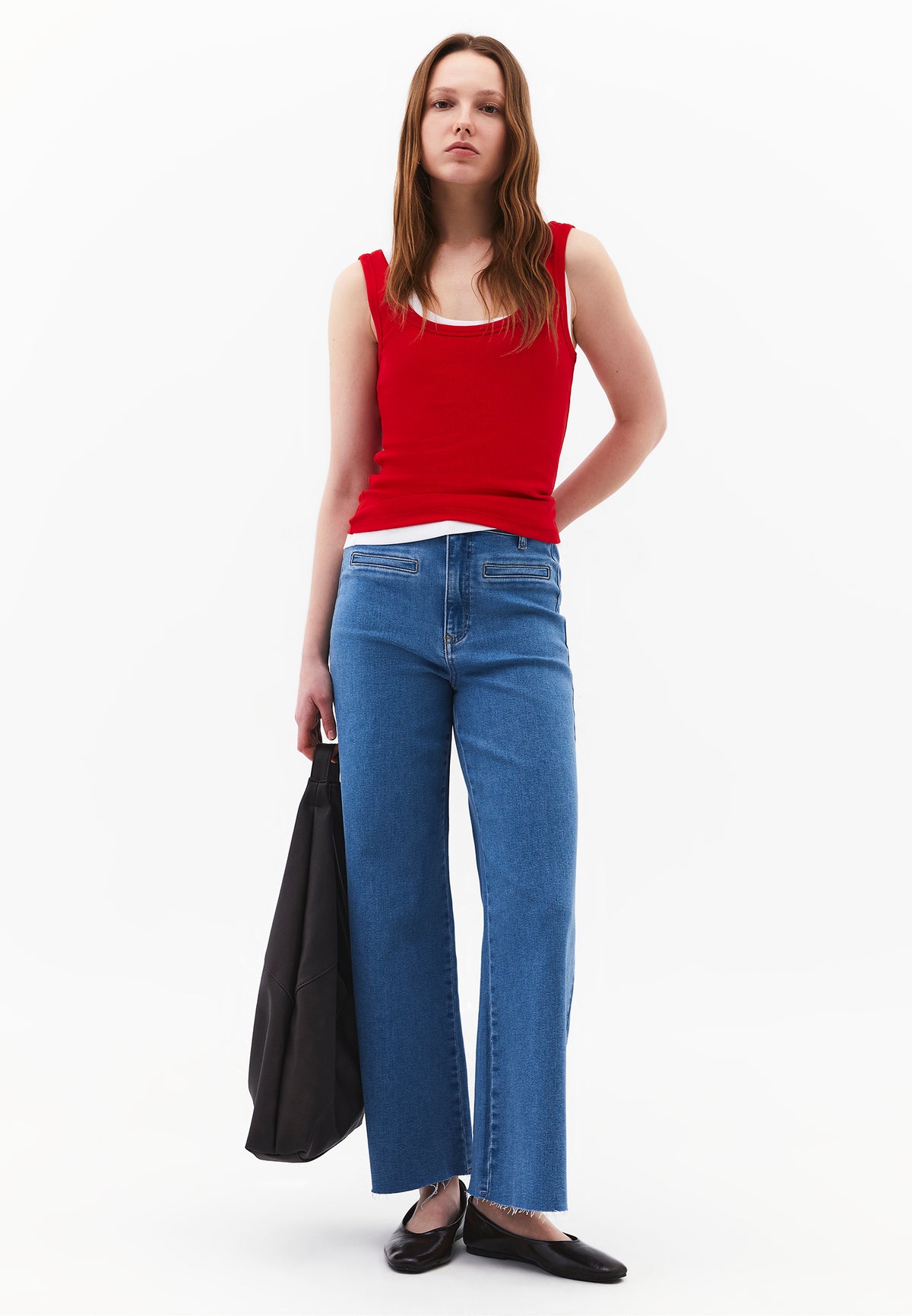 Ultra High Waist Wide Leg Pants - RODEO BLUE DENIM