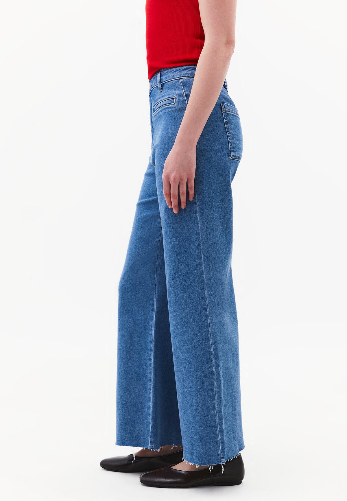 Ultra High Waist Wide Leg Pants - RODEO BLUE DENIM