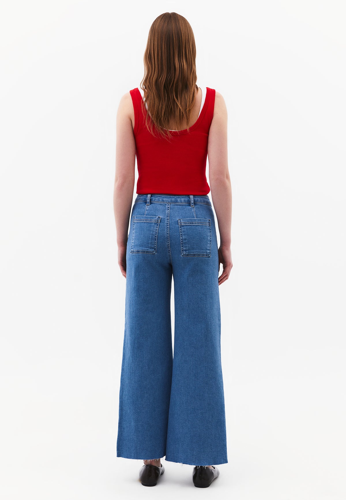 Ultra High Waist Wide Leg Pants - RODEO BLUE DENIM