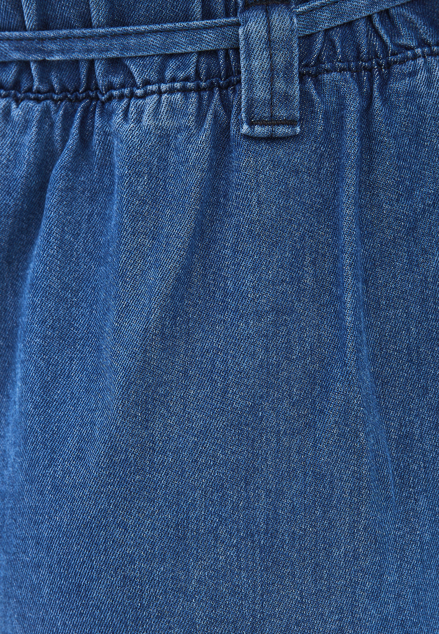 سروال جينز بخصر مطاطي واسع الساقين - RODEO BLUE DENIM