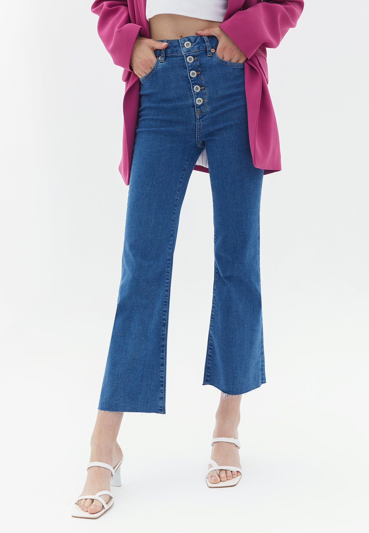 Short Spanish Flared Pants - Blue