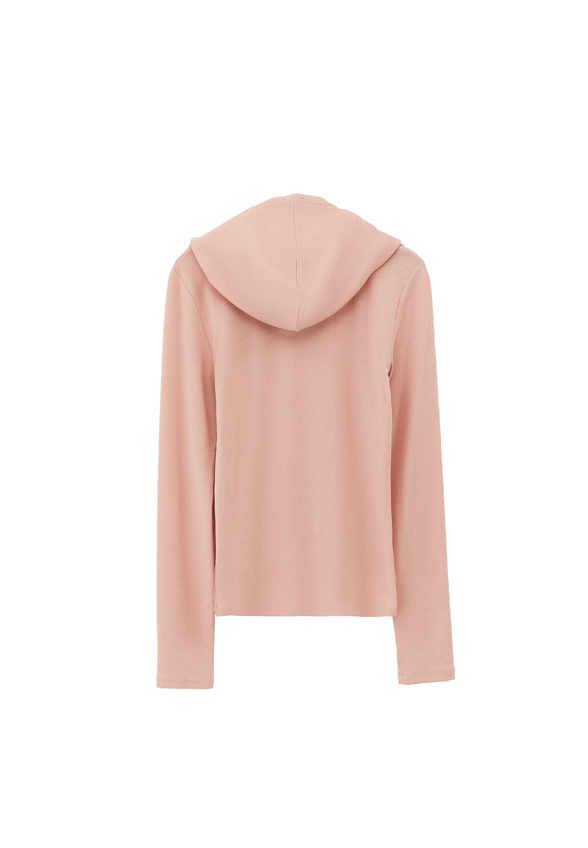 Hooded Turtleneck Blouse - Pink