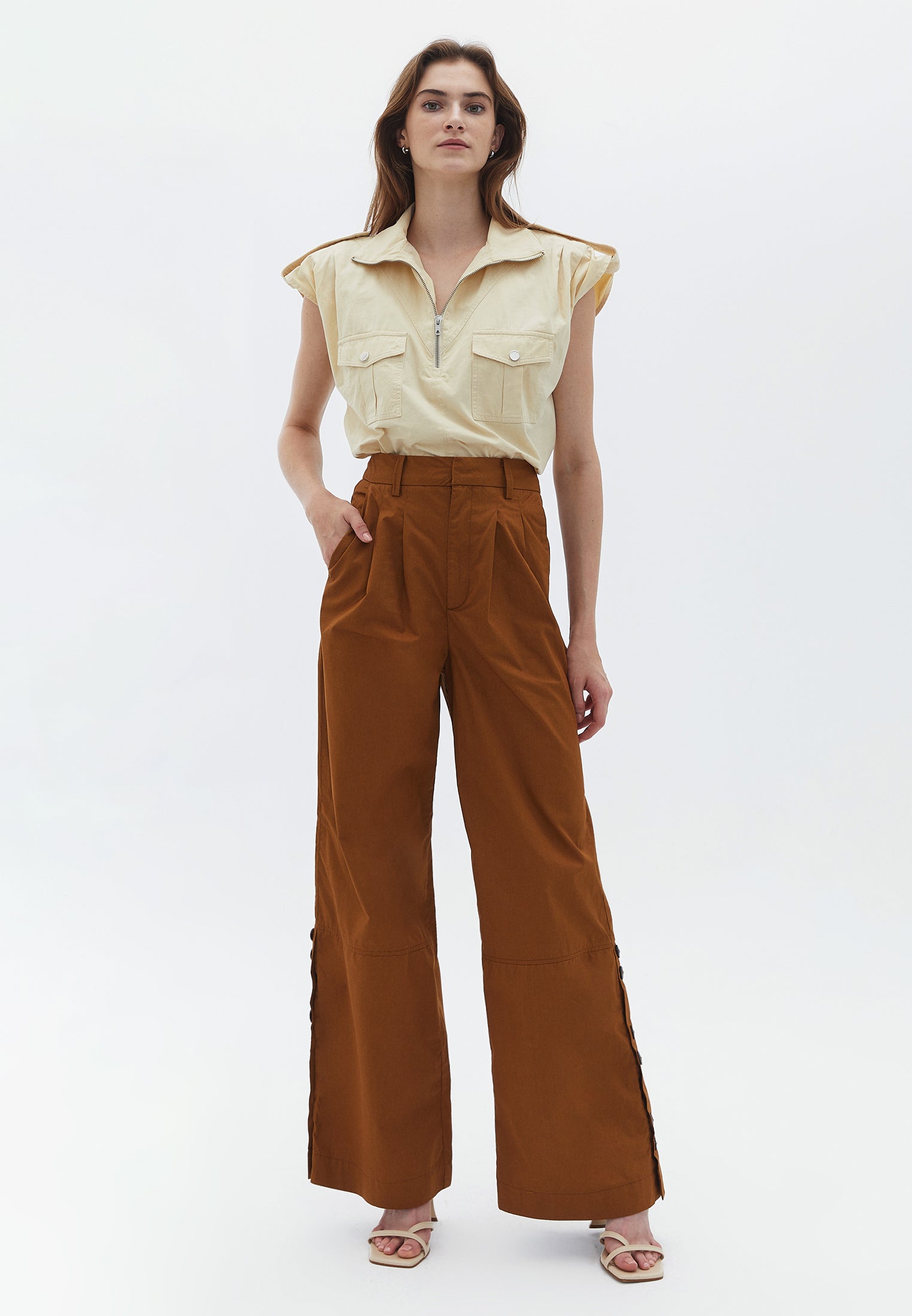 Wide leg baggy pants - RUBBER