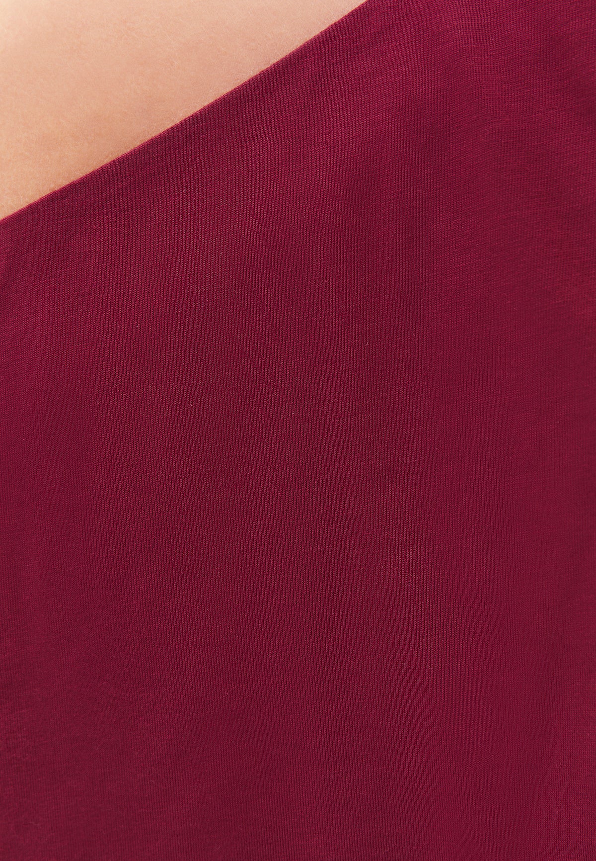 Pleated Asymmetric T-Shirt - Red