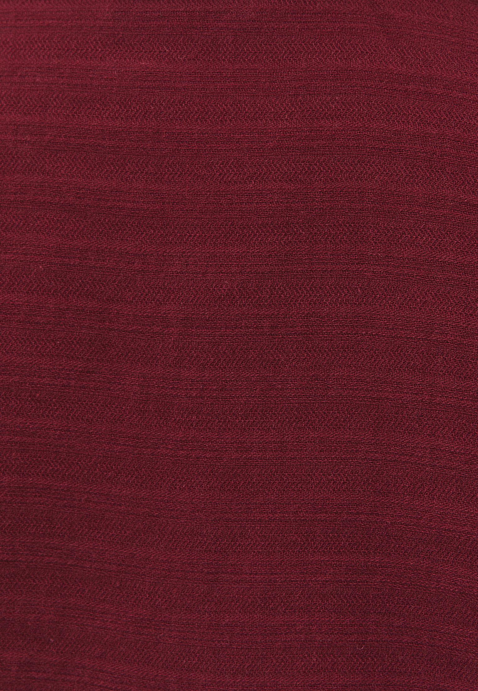 Oversize Long Sleeve Shirt With Pocket Detail - RUMBA RED