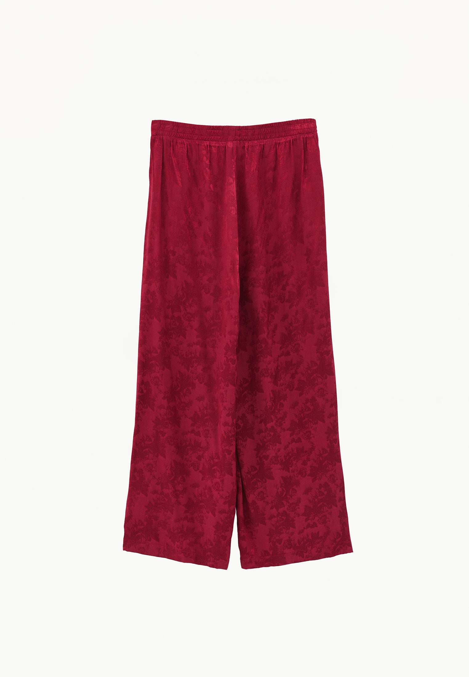 Ultra High Waist Wide Leg Elastic Waist Pants - RUMBA RED