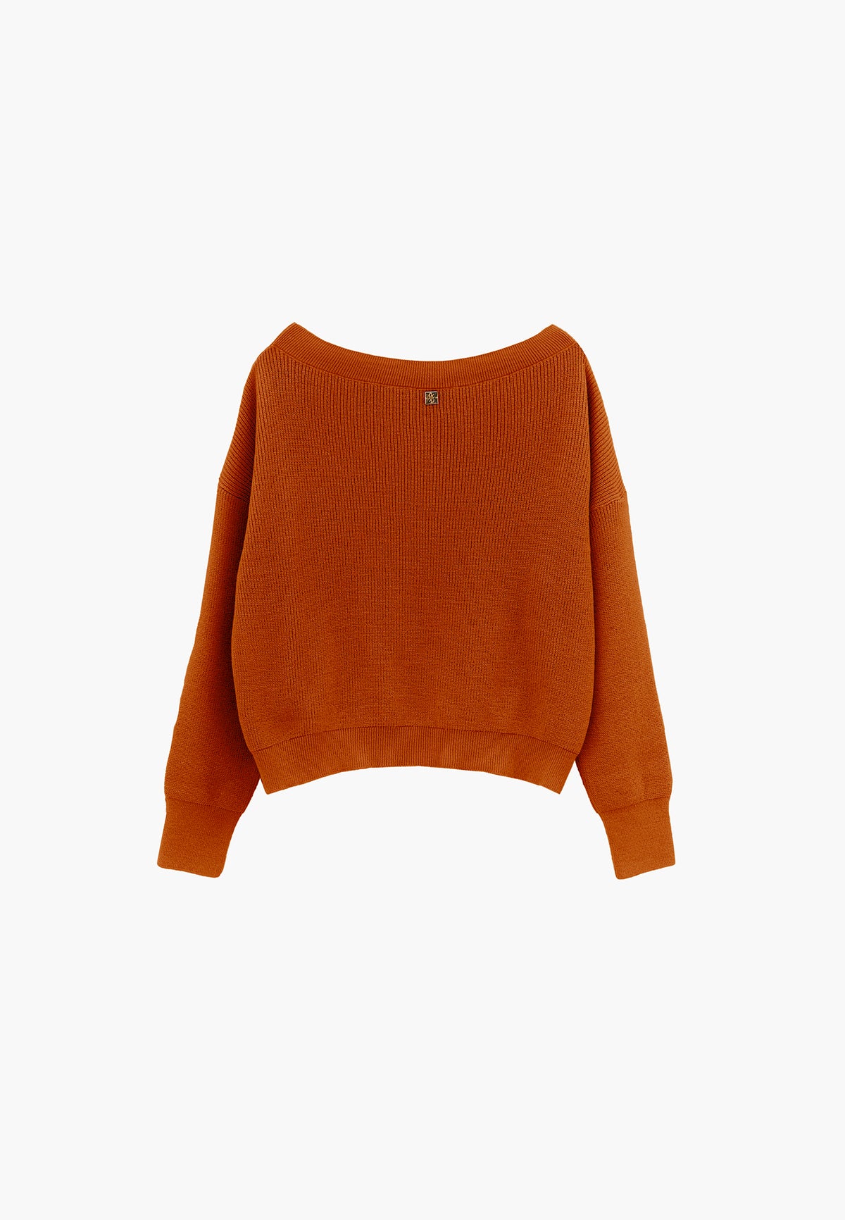 Boat Neck Loose Sweater - RUST