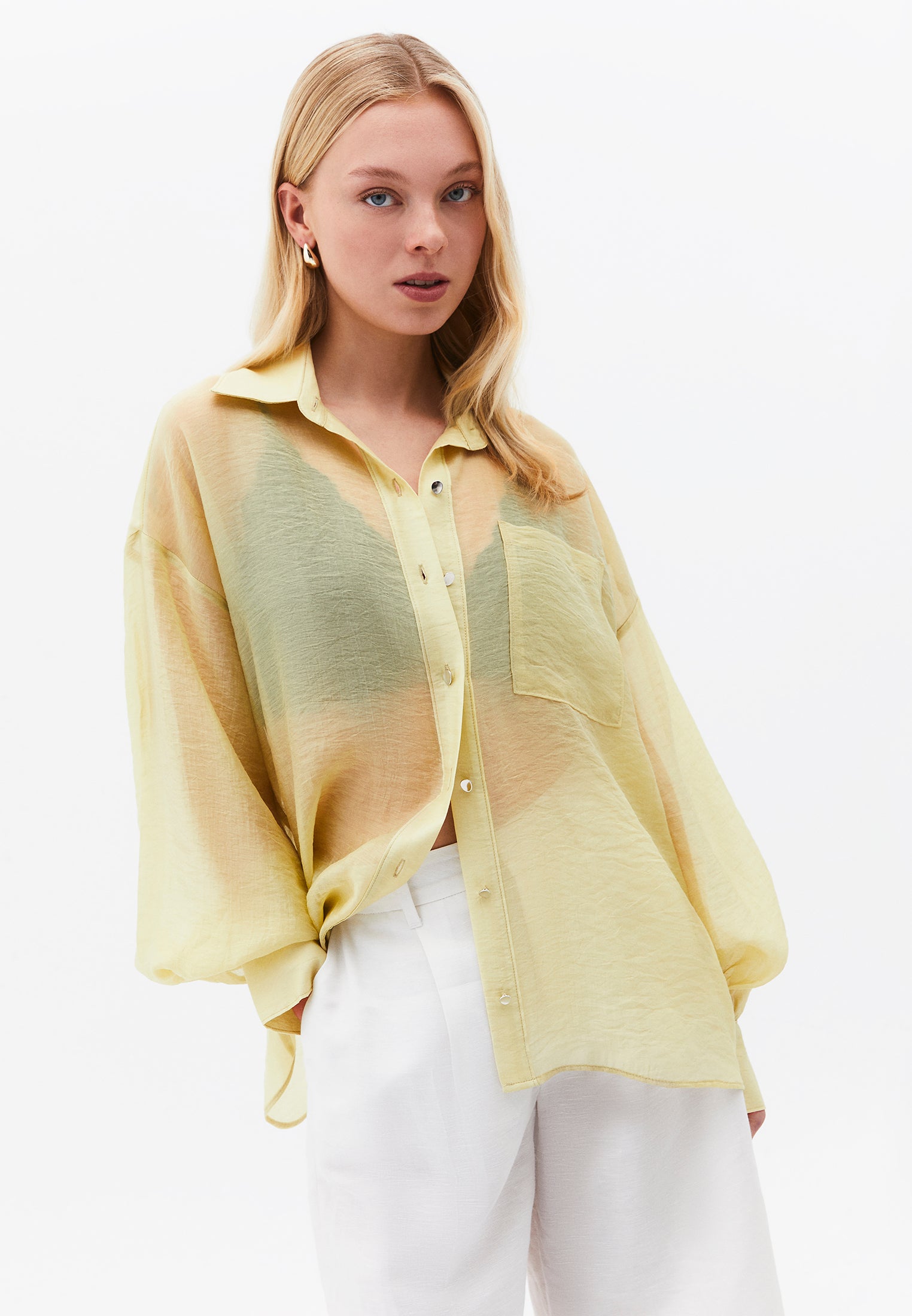 Loose Fit Long Sleeve Shirt - SAGE GREEN
