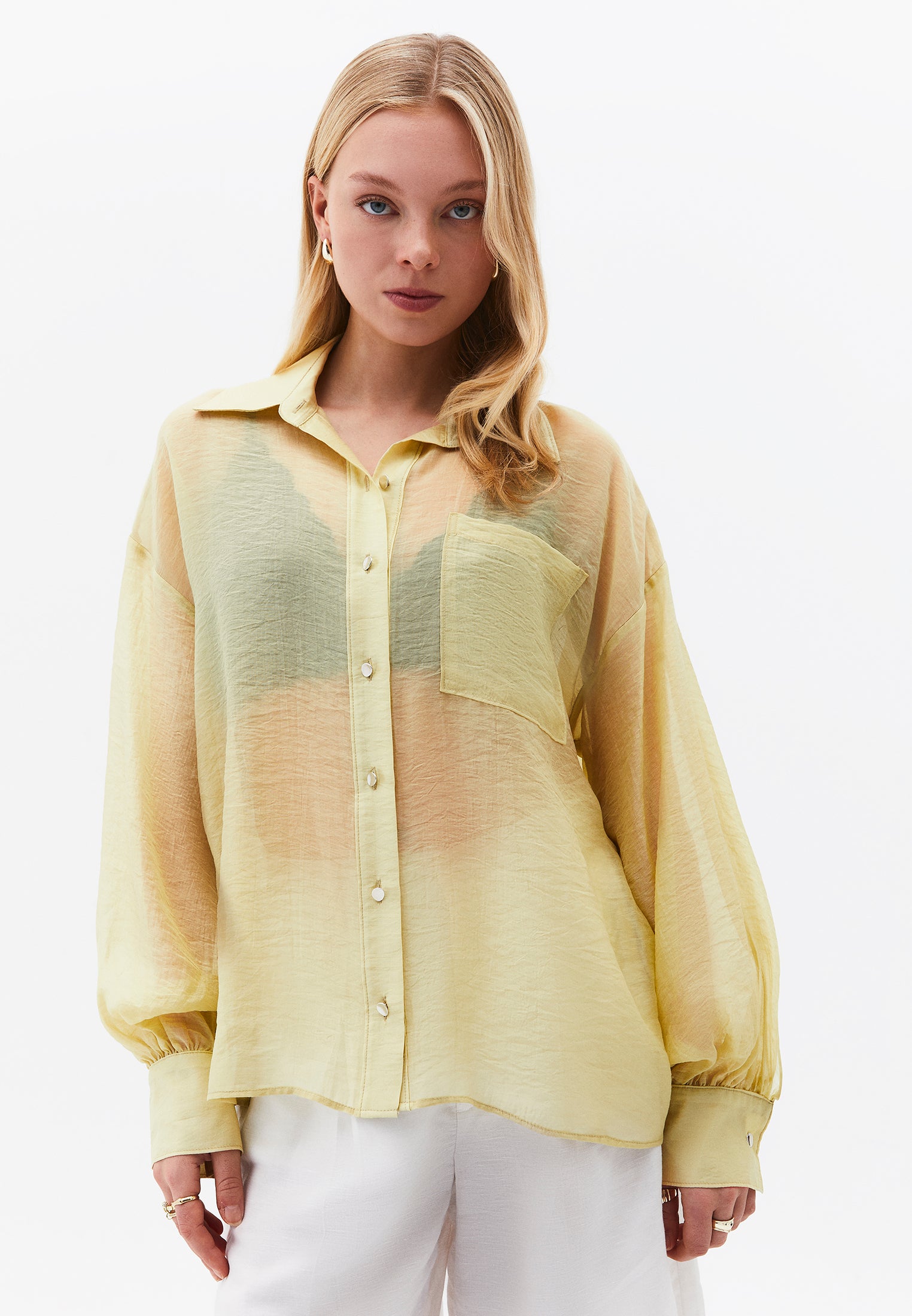 Loose Fit Long Sleeve Shirt - SAGE GREEN