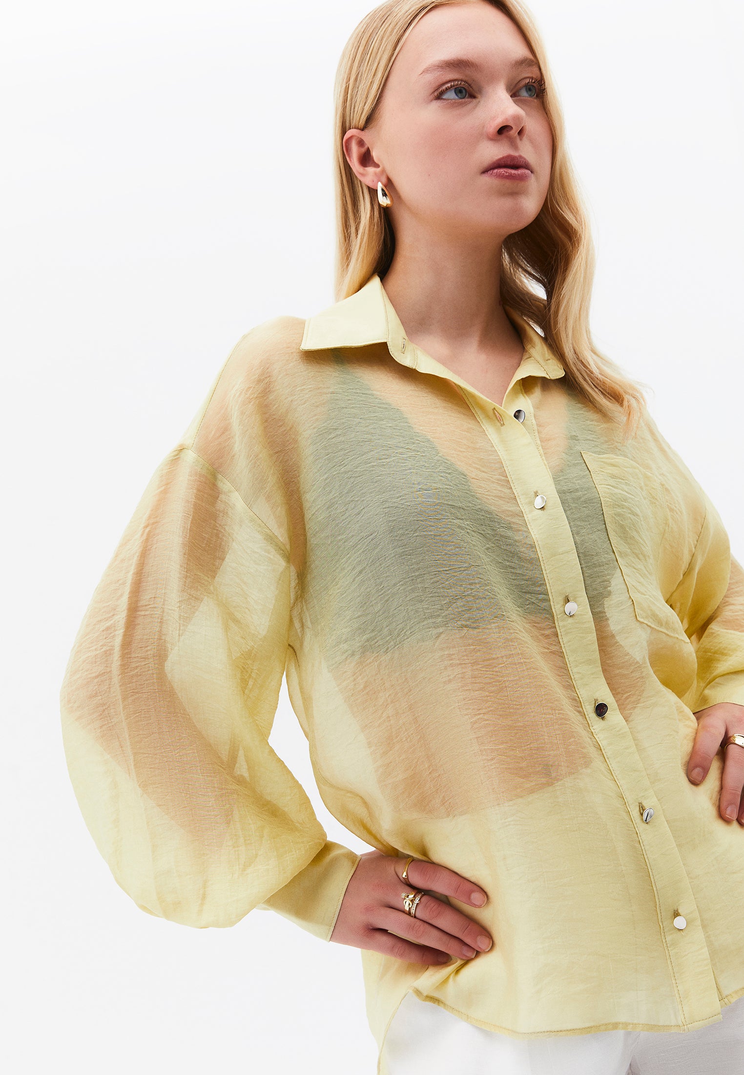 Loose Fit Long Sleeve Shirt - SAGE GREEN