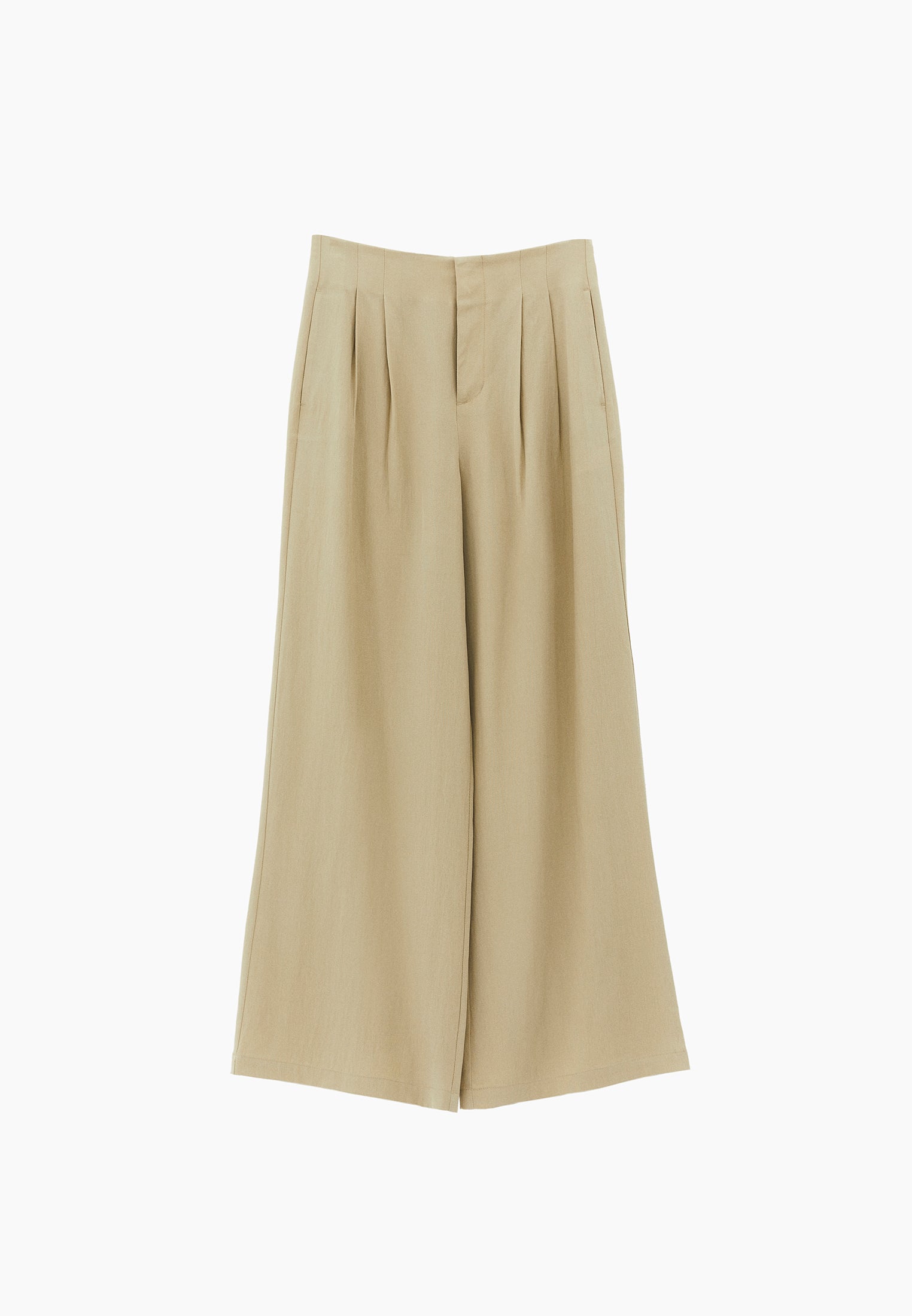 Ultra High Waist Wide Leg Pleated Pants - SAGE GREEN