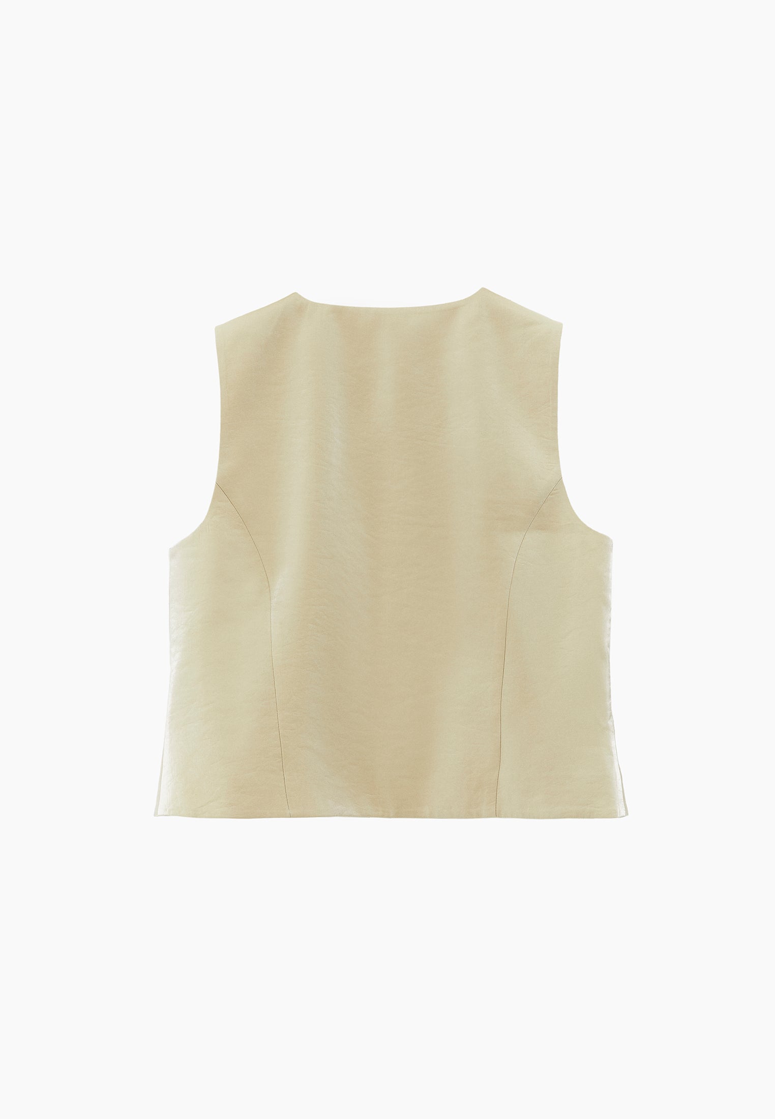 V-neck loose fit vest - SAGE GREEN