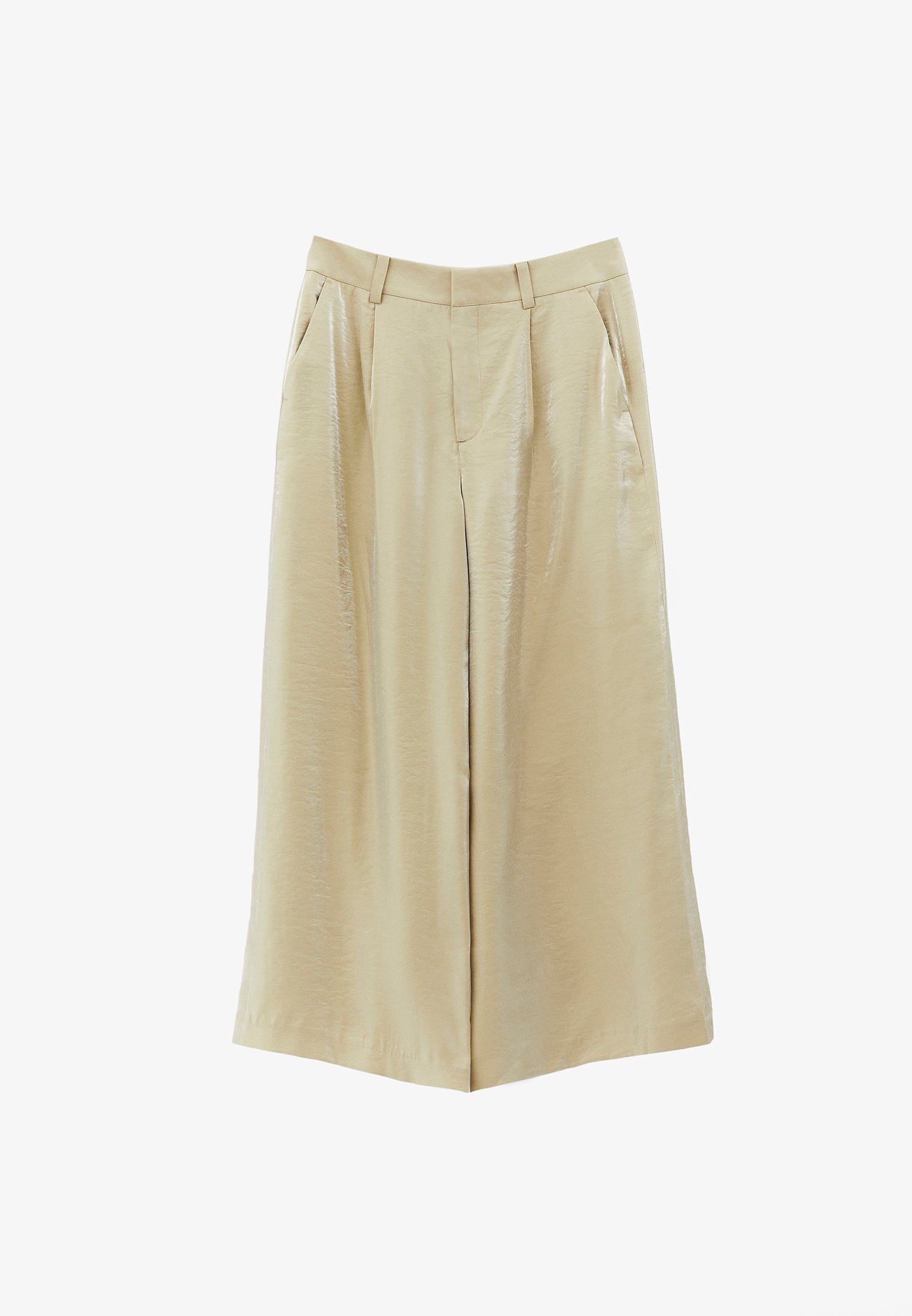 Wide leg pants with belt detail - SAGE GREEN