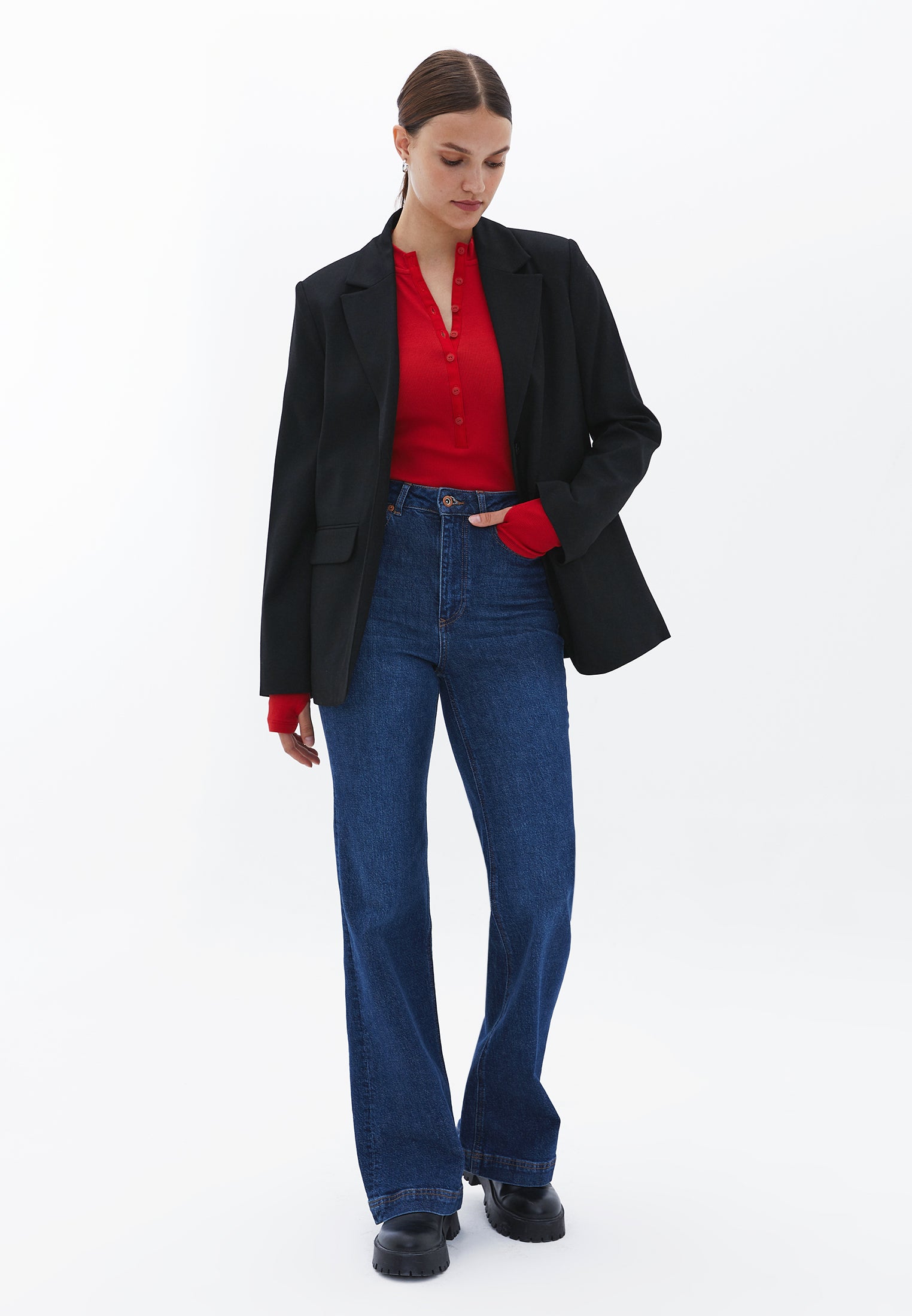 High neck button detailed t-shirt - SALSA