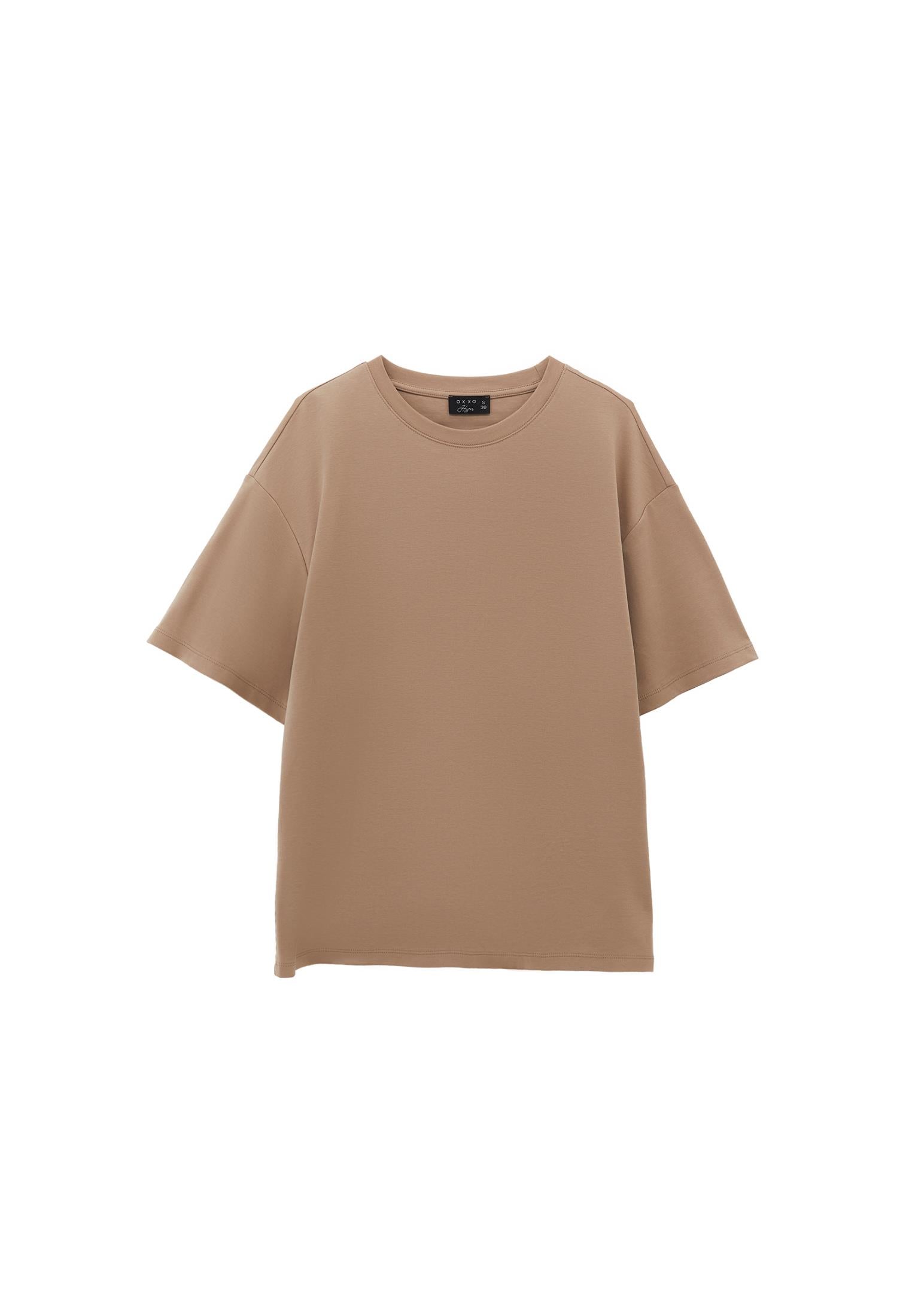 Oversize Cotton T-Shirt - SAVANNAH TAN