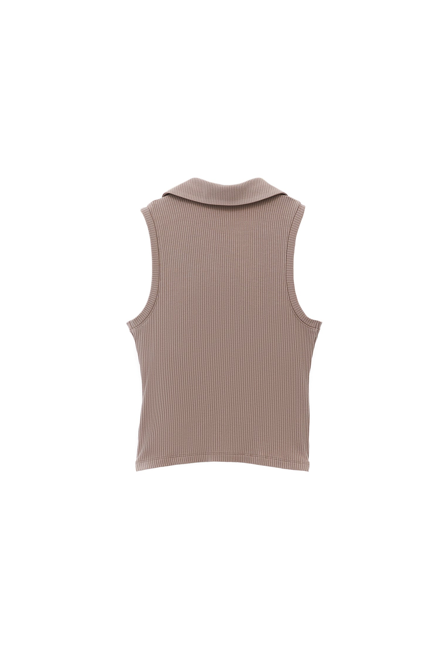 Polo Neck Tank Top - SAVANNAH TAN