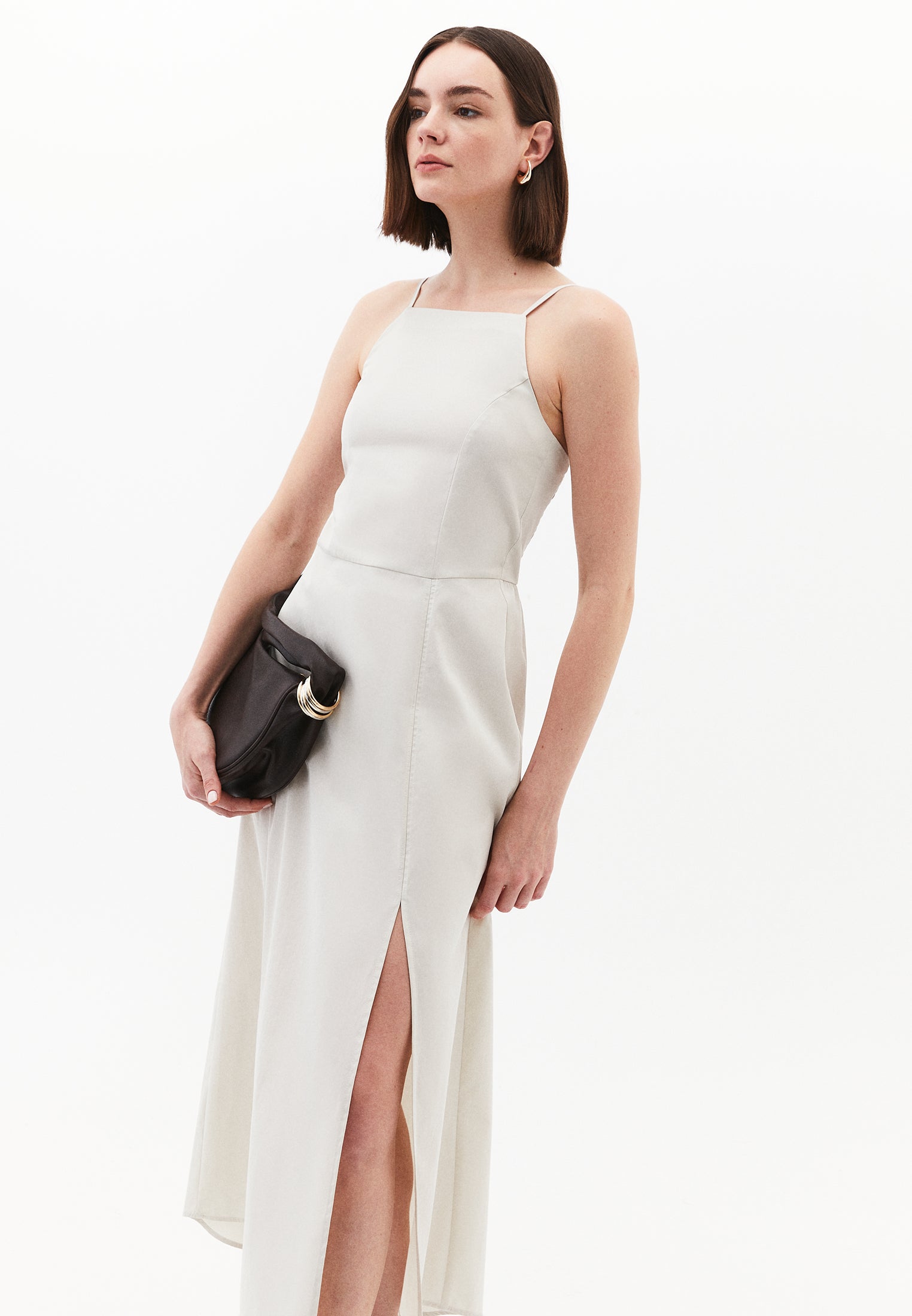 Halter Neck Long Dress - SILVER BIRCH