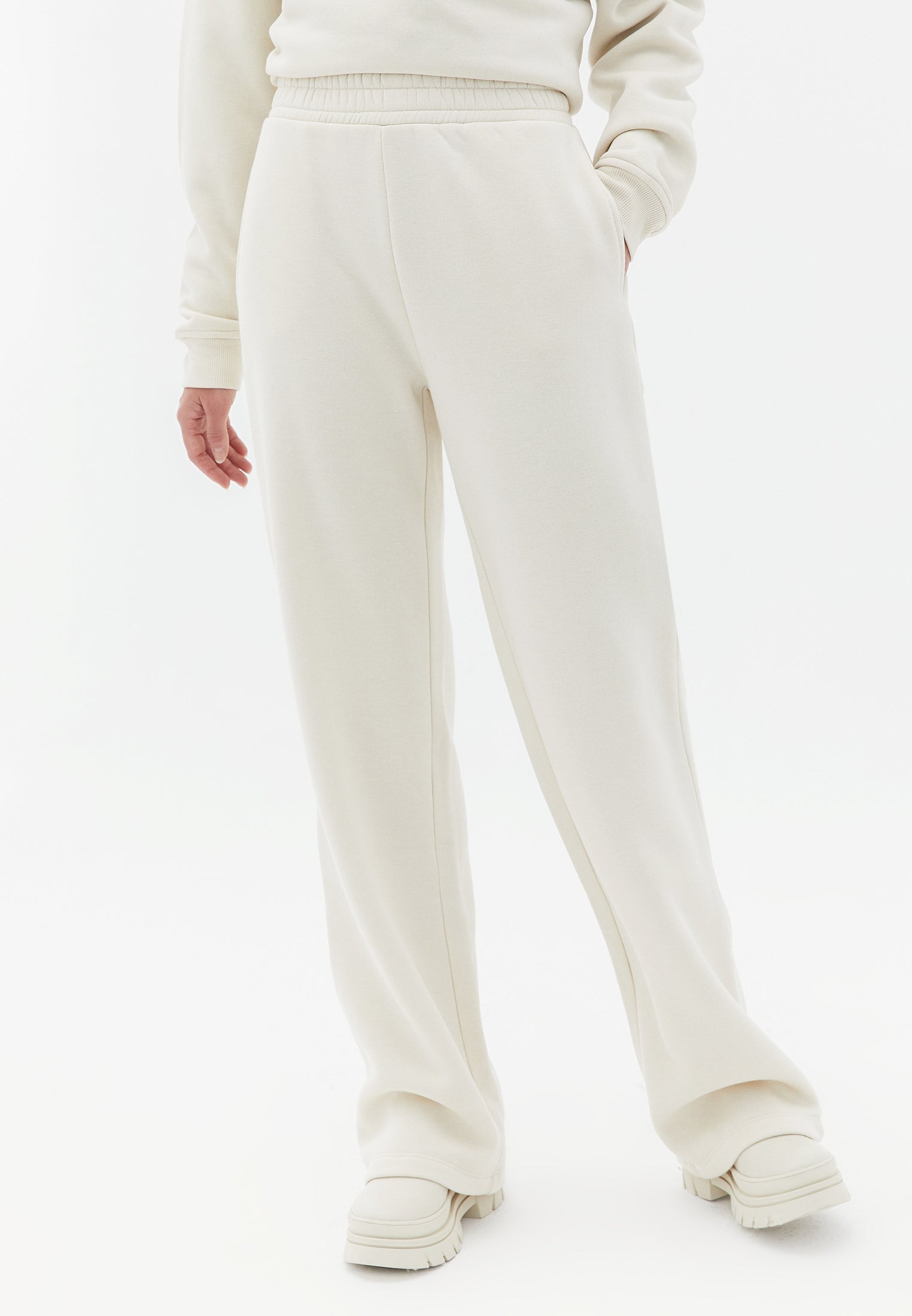 Pleated Straight Leg Pants - SILVER BIRCH