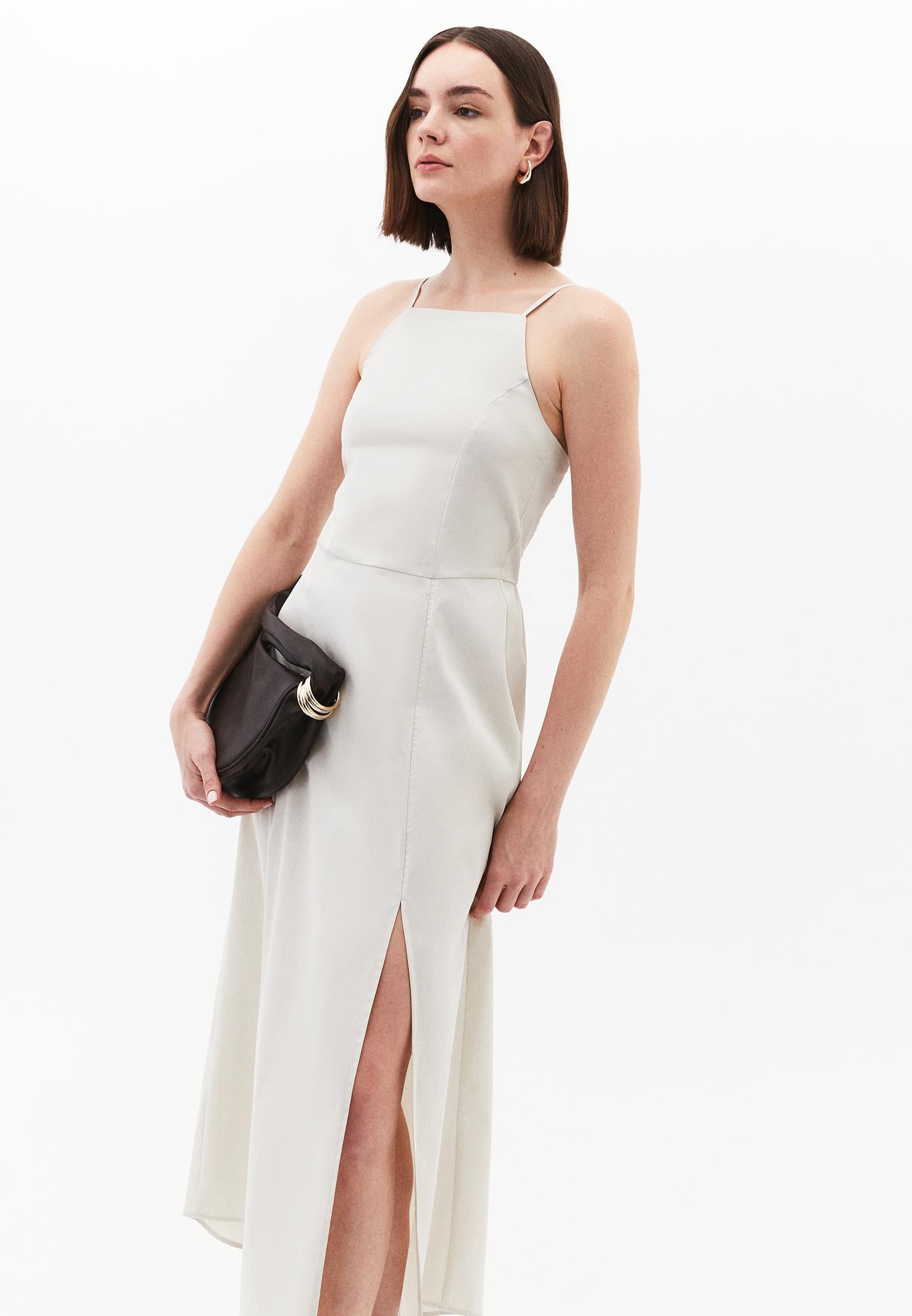 Halter Neck Long Dress - SILVER BIRCH