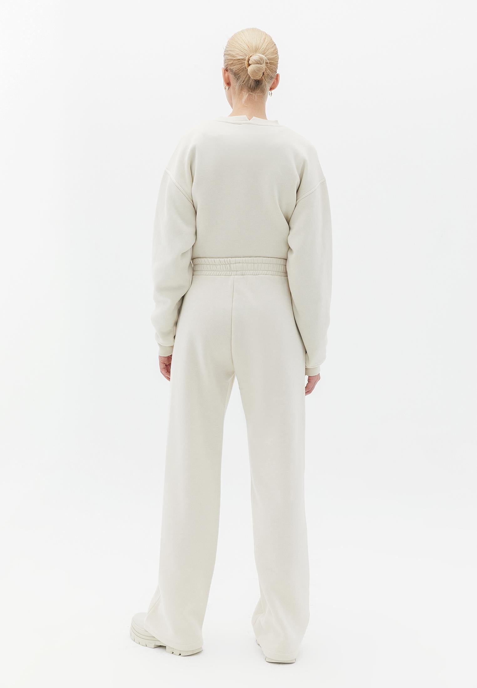 Pleated Straight Leg Pants - SILVER BIRCH