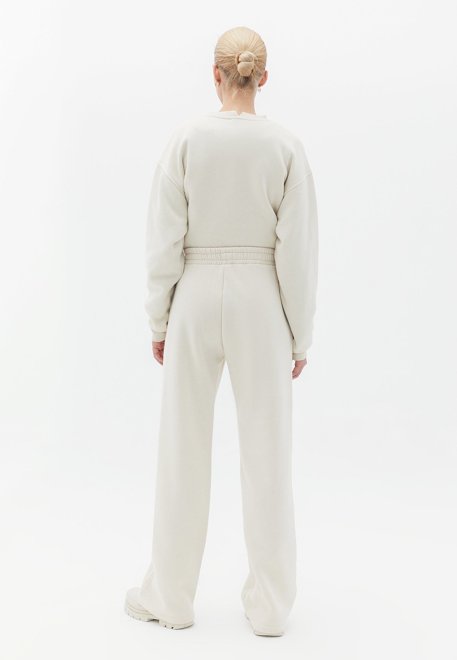 Pleated Straight Leg Pants - SILVER BIRCH