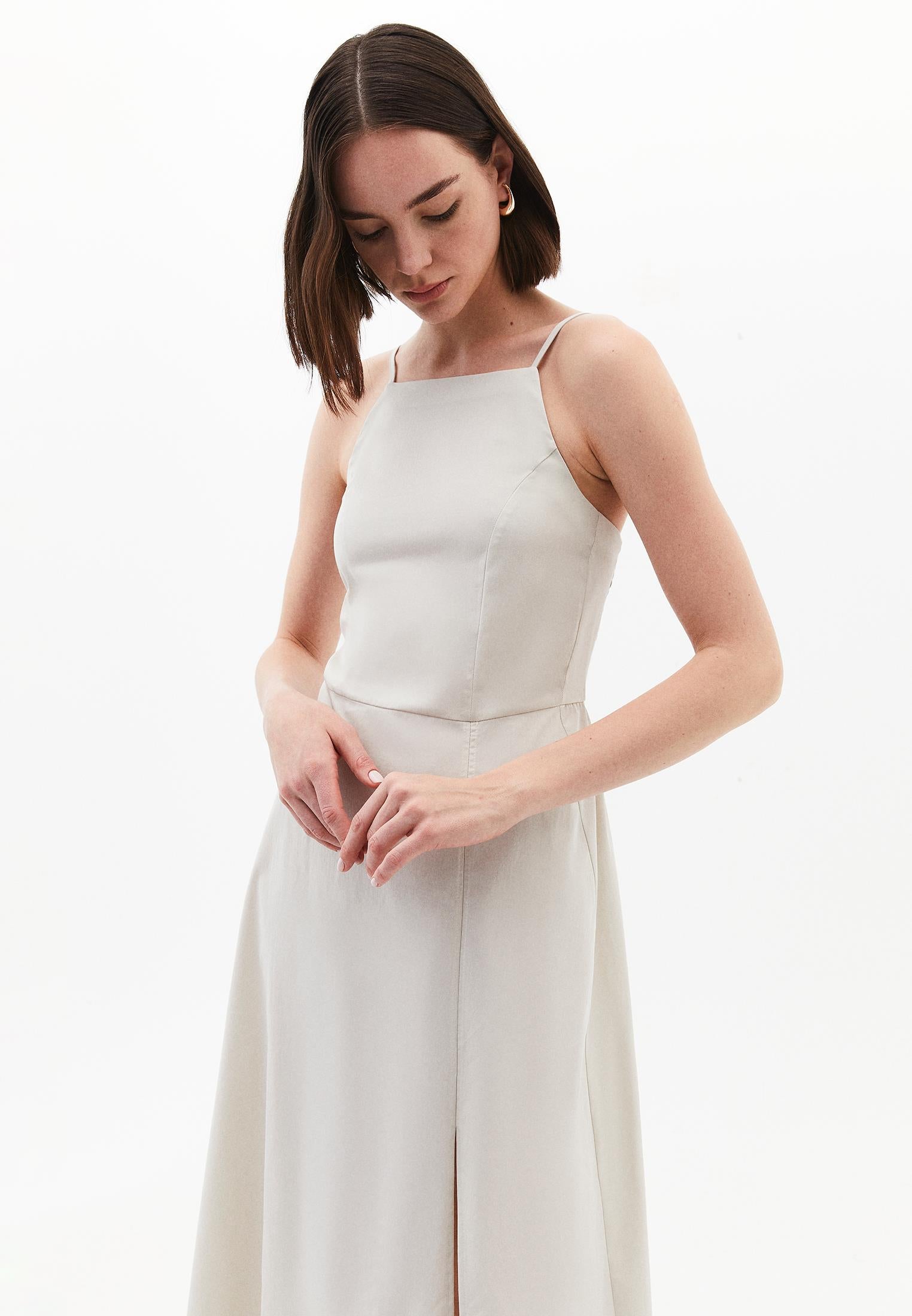 Halter Neck Long Dress - SILVER BIRCH