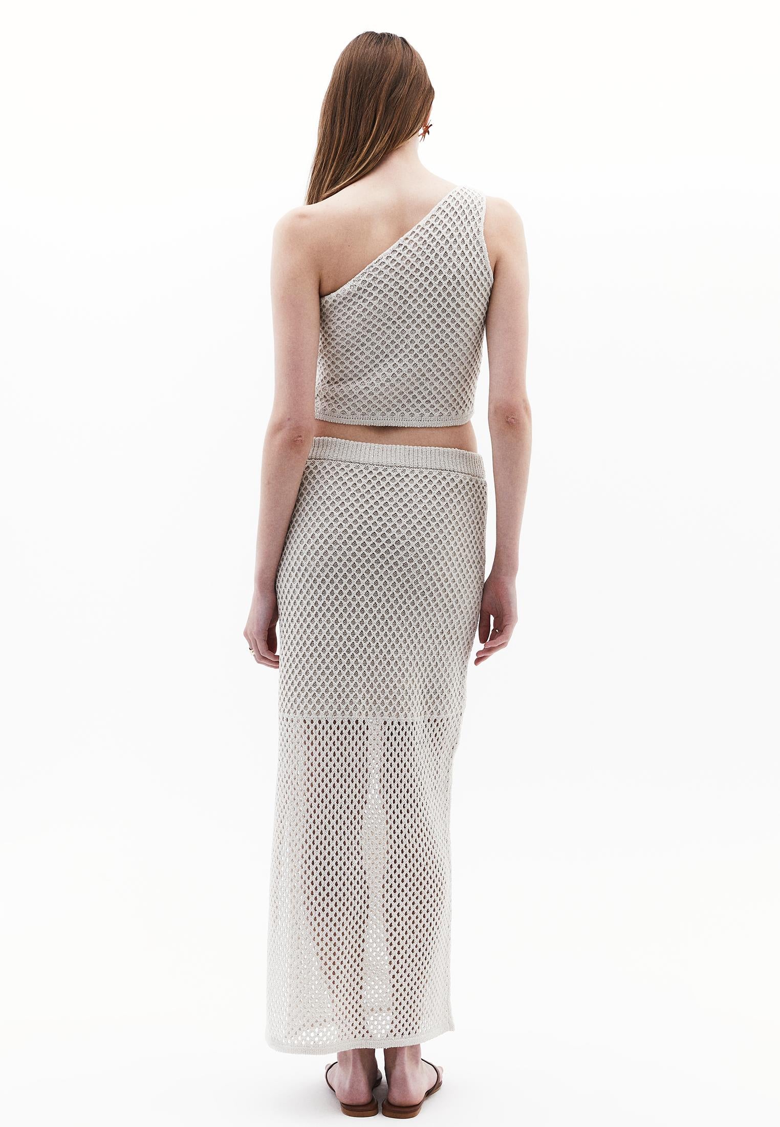 Ajour Midi Skirt - SILVER BIRCH