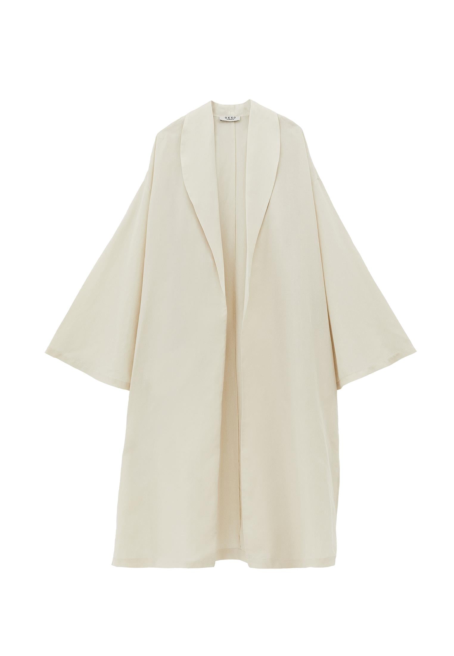 Kimono Tunic With Slit Detail - SILVER BIRCH