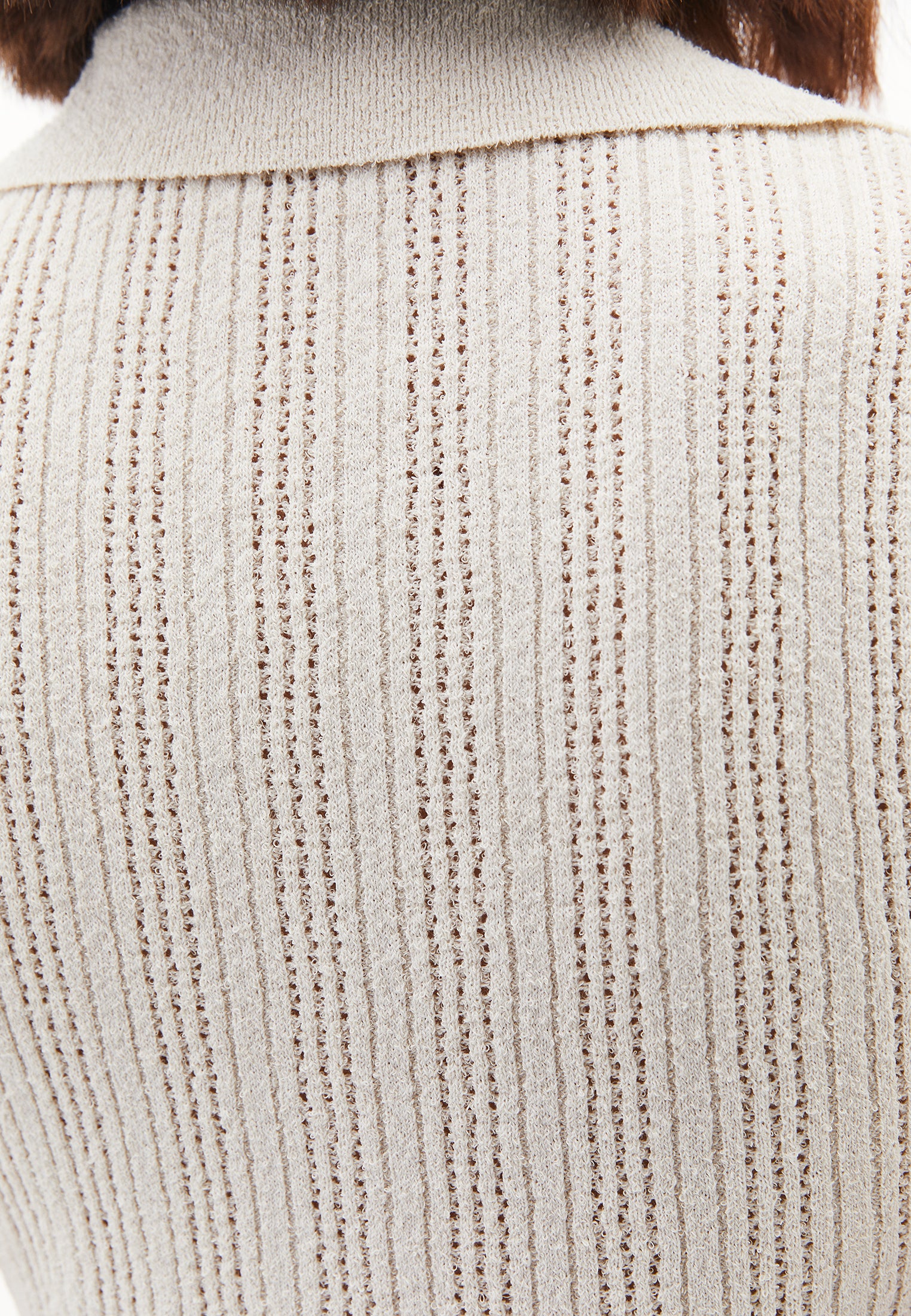 V Neck Boucle Vest - SILVER BIRCH