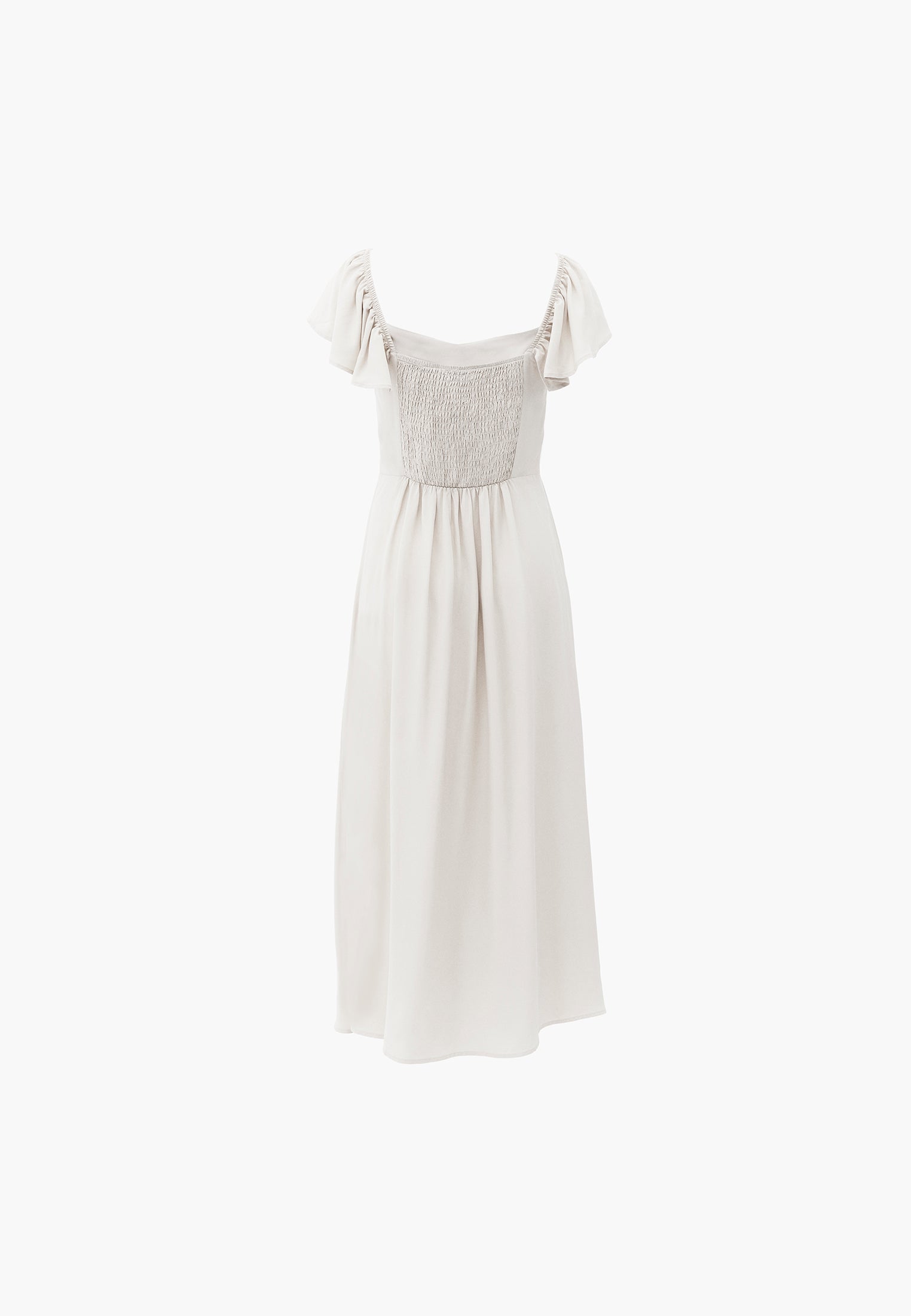 Sweetheart Neckline Midi Dress - SILVER BIRCH