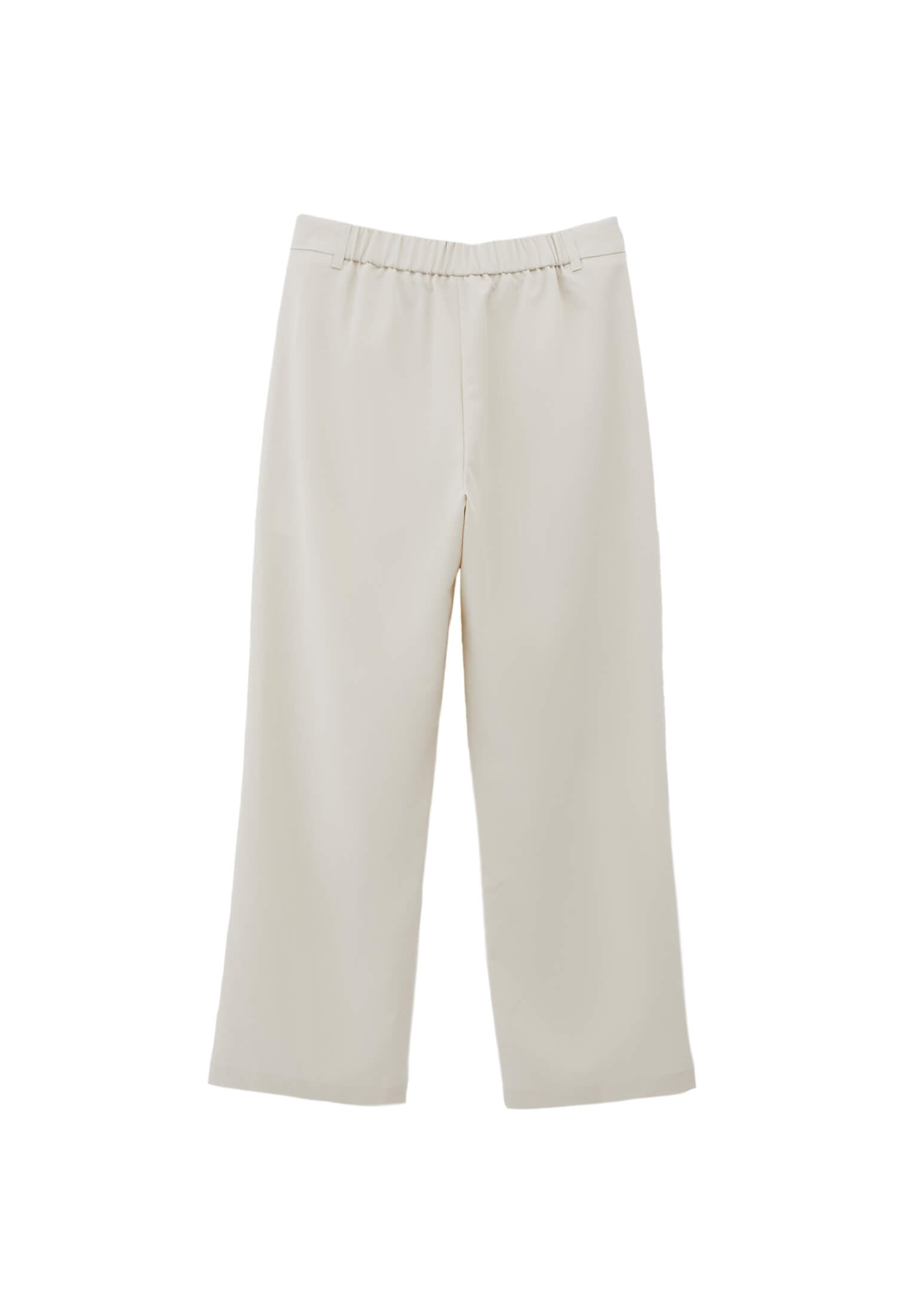 Pleated Straight Leg Pants - SILVER BIRCH