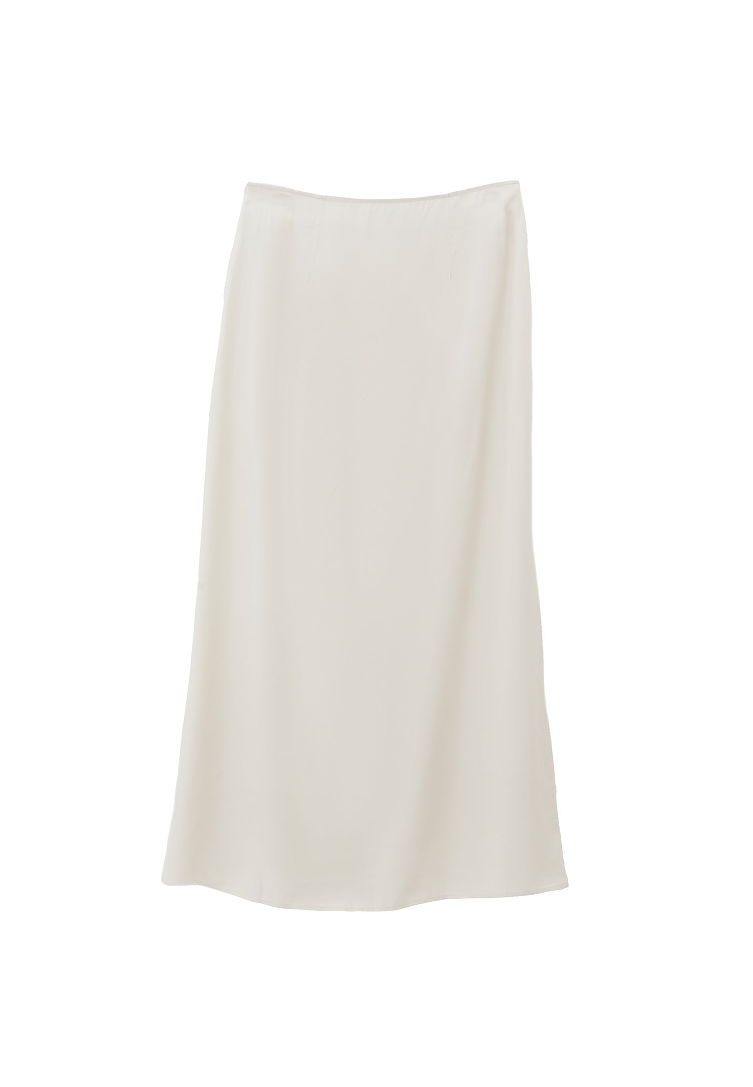 High Waist Long Satin Skirt - SILVER BIRCH