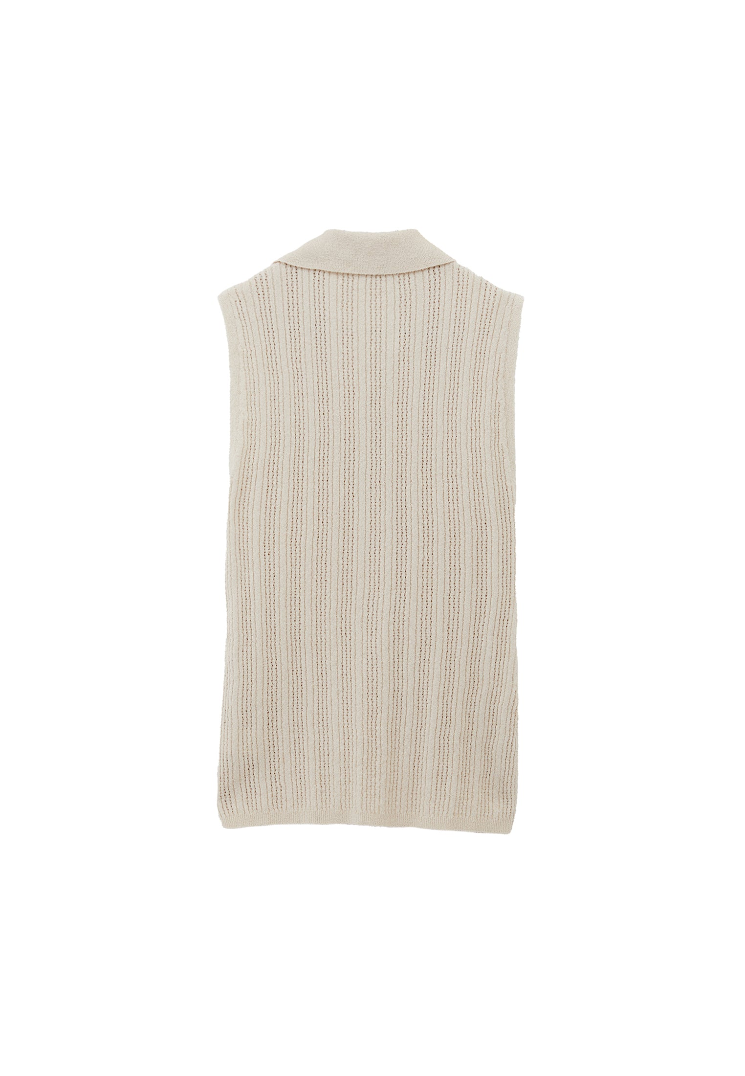 V Neck Boucle Vest - SILVER BIRCH