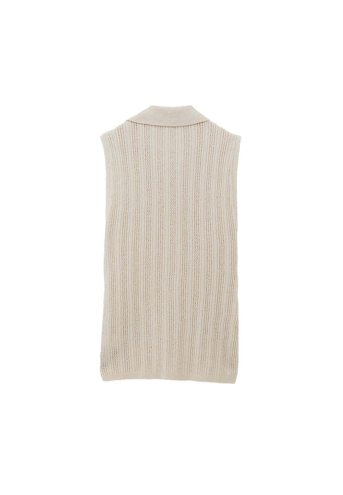 V Neck Boucle Vest - SILVER BIRCH