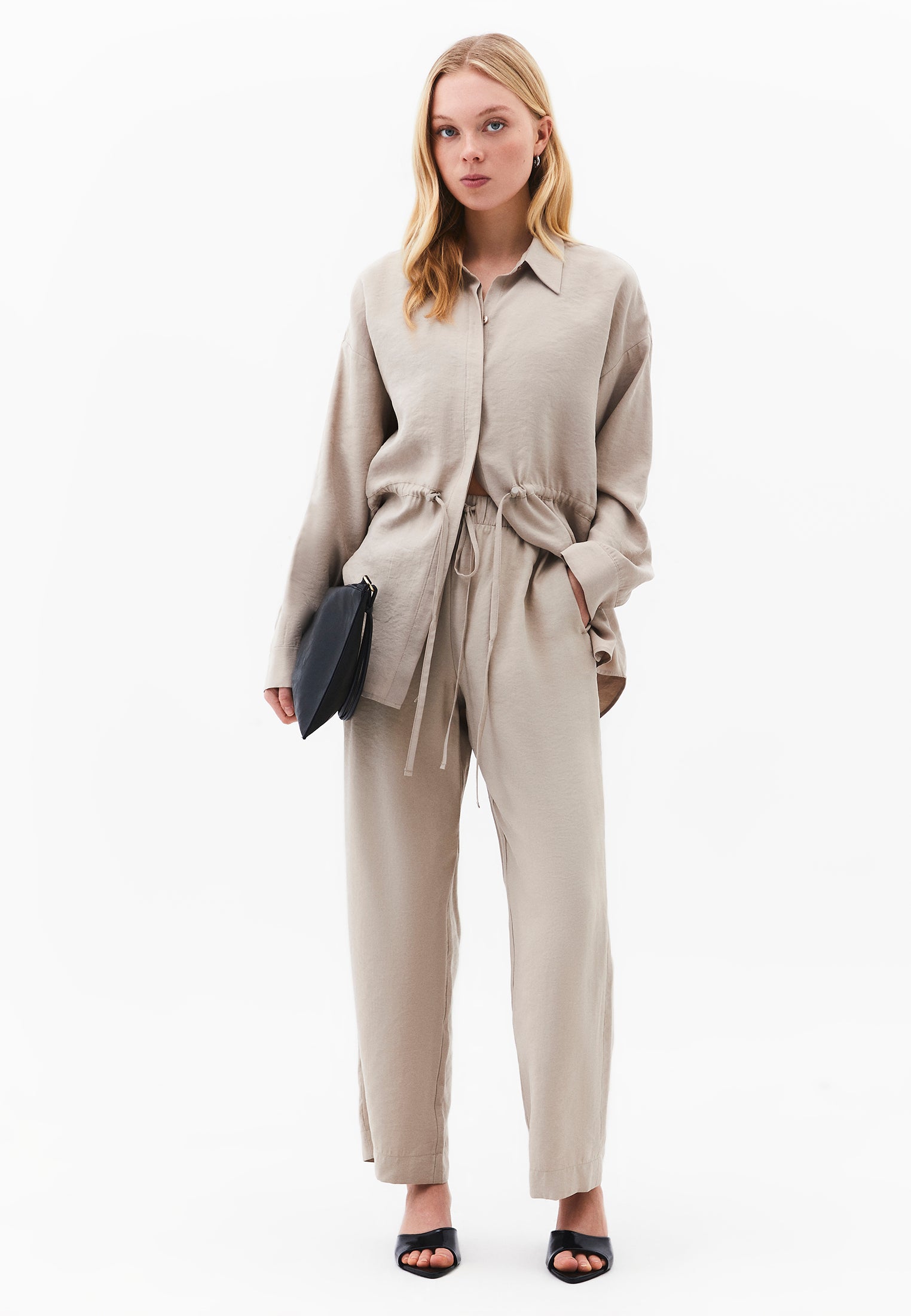 High Waist Straight Pants - SIMPLY TAUPE