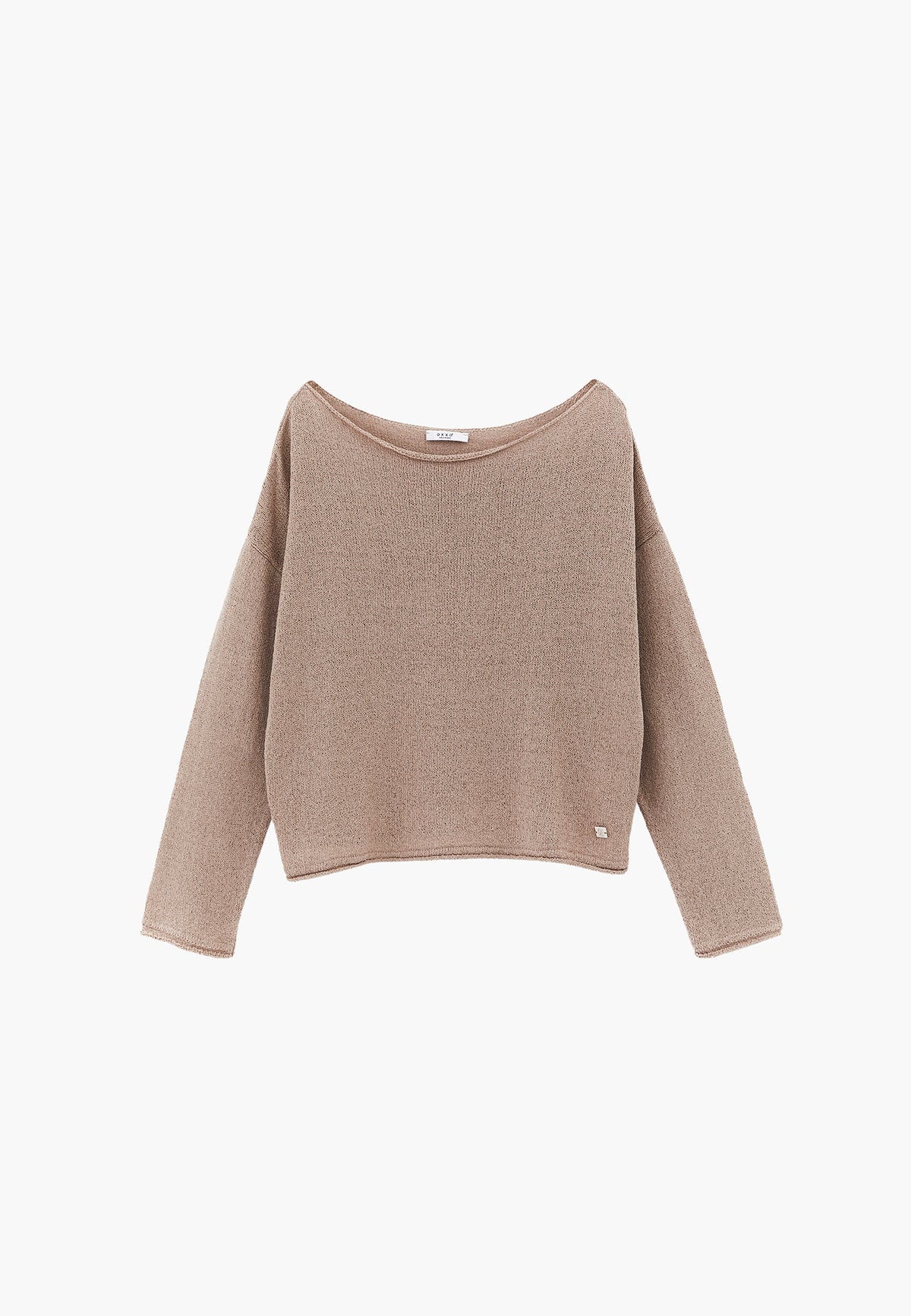 Boat Neck Bouclé Sweater - SIMPLY TAUPE