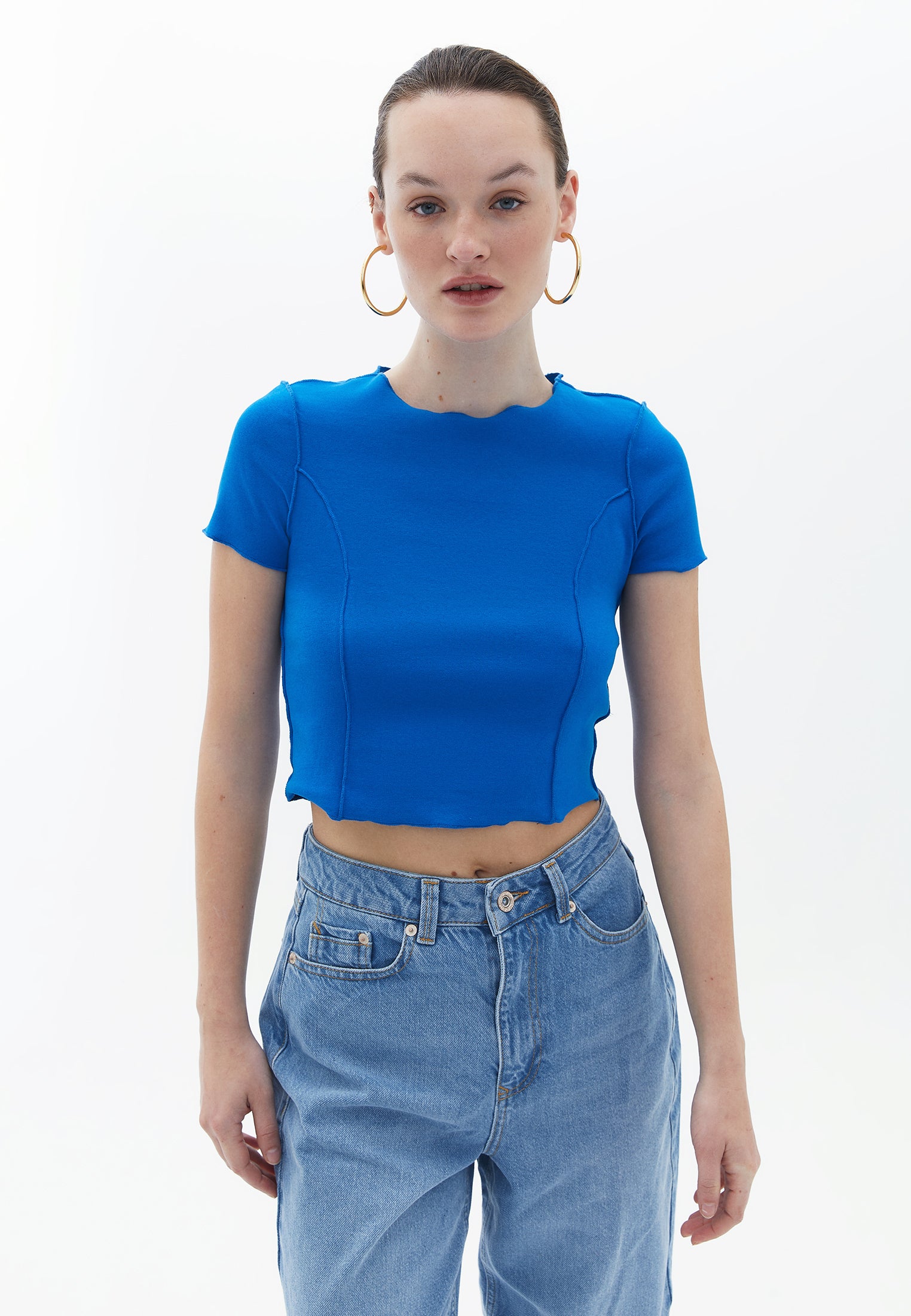 Short sleeve ribbed crew neck t-shirt - SKYDIVER