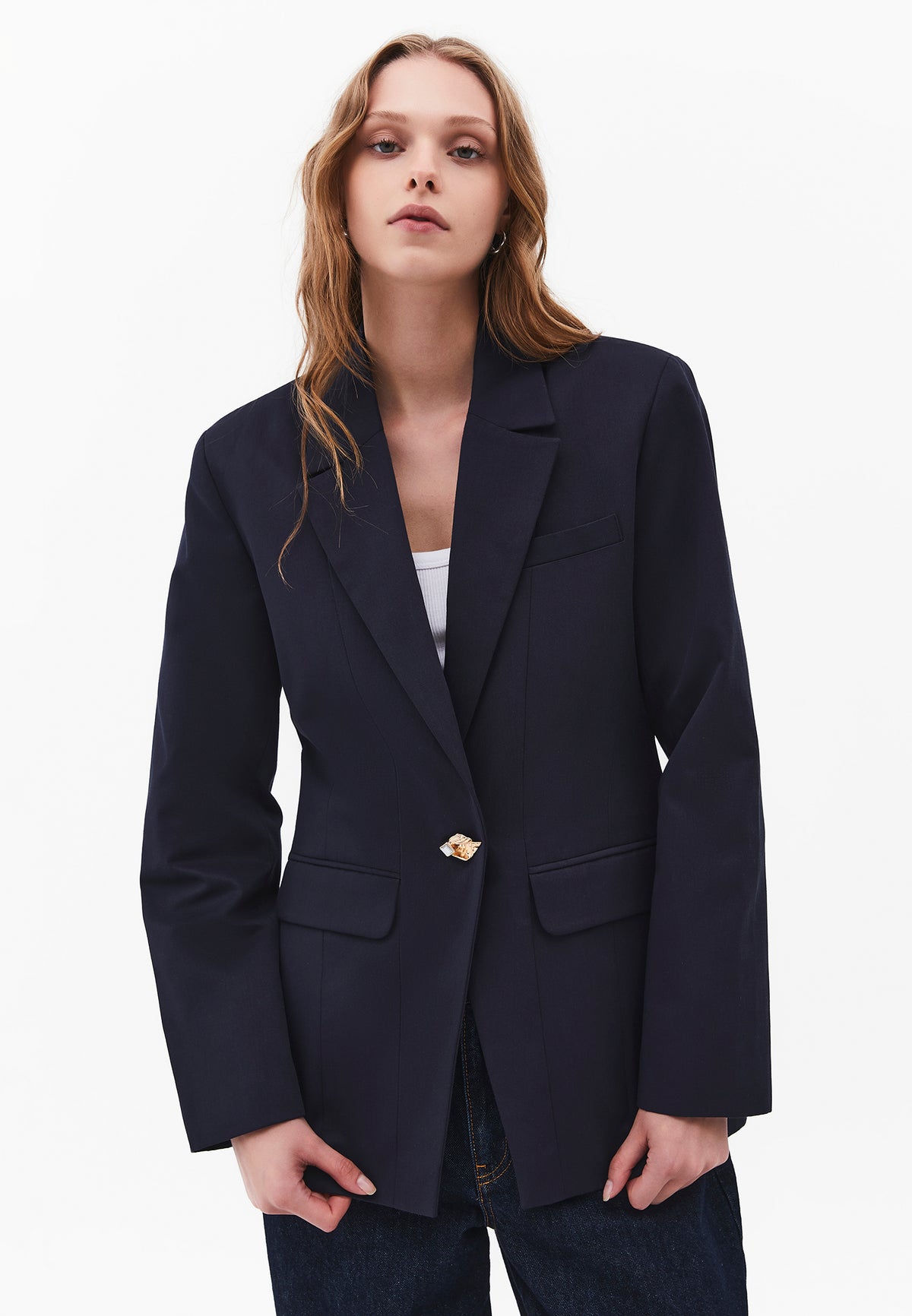 Slim Fit Blazer Jacket with Slit Detail - SKY CAPTAIN