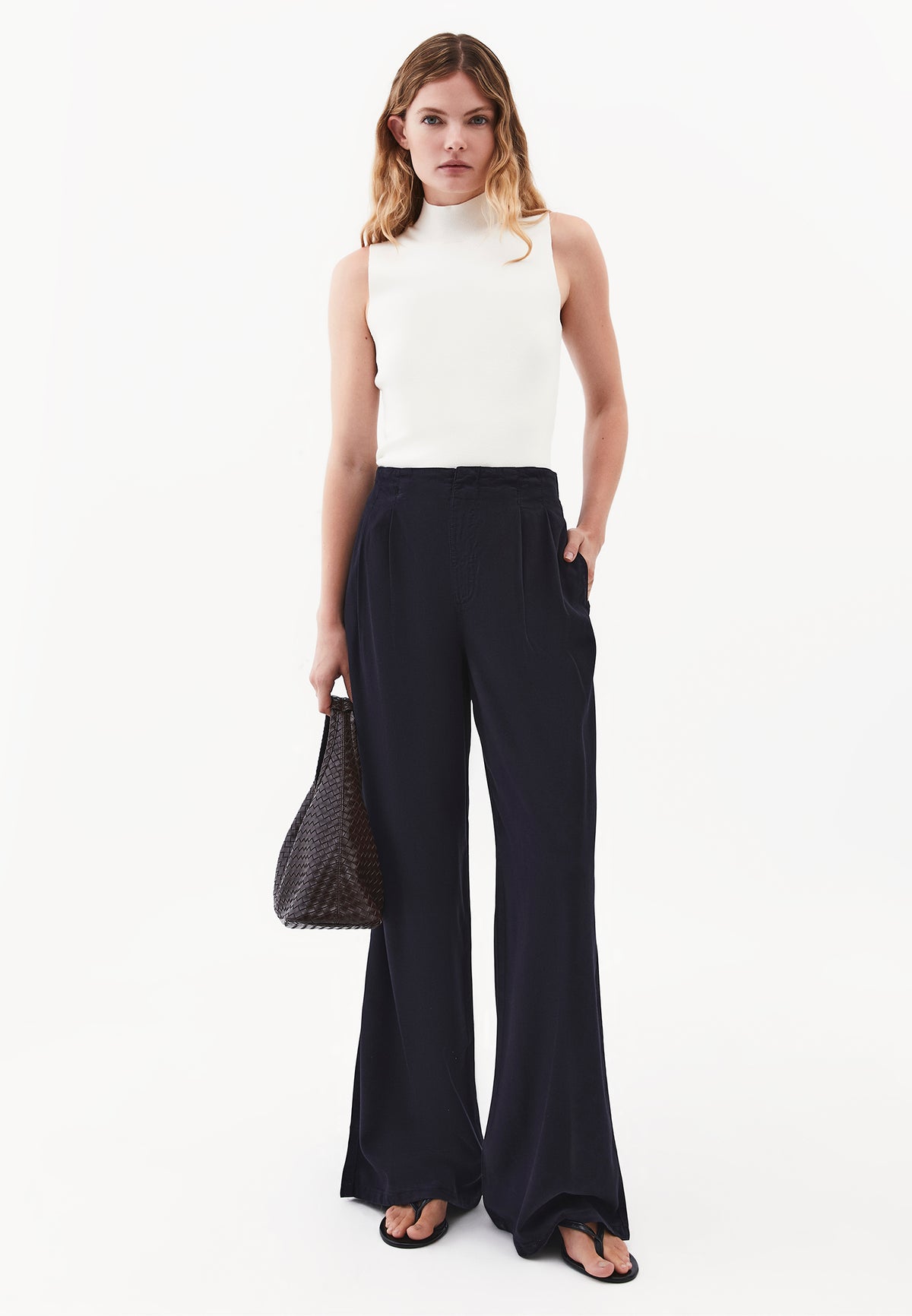 Wide Leg Ultra High Waist Pants - SKY CAPTAIN