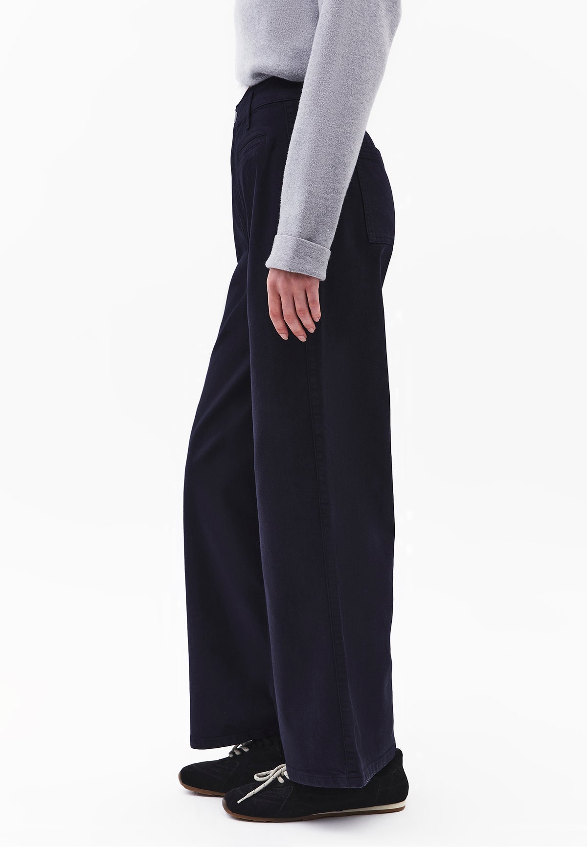 Ultra High Waist Wide Leg Pants - Navy Blue