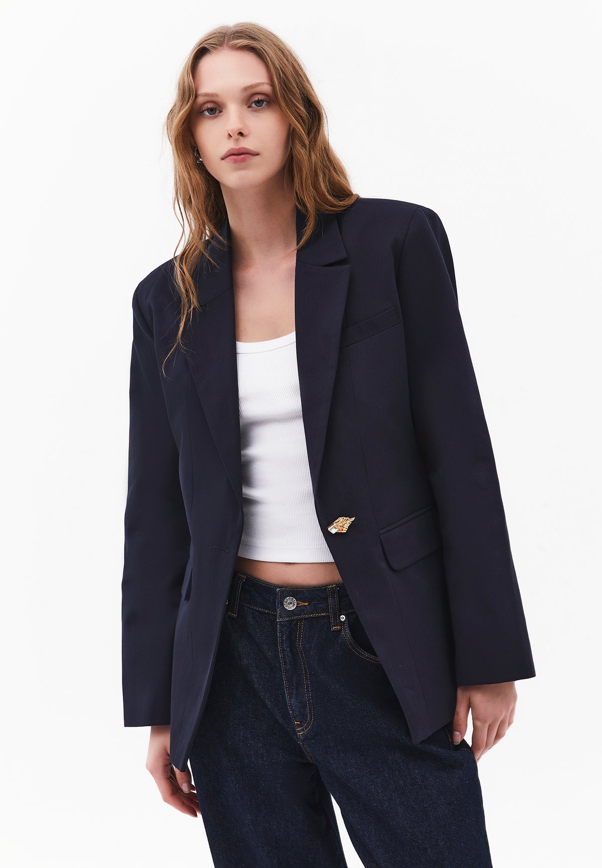 Slim Fit Blazer Jacket with Slit Detail - SKY CAPTAIN