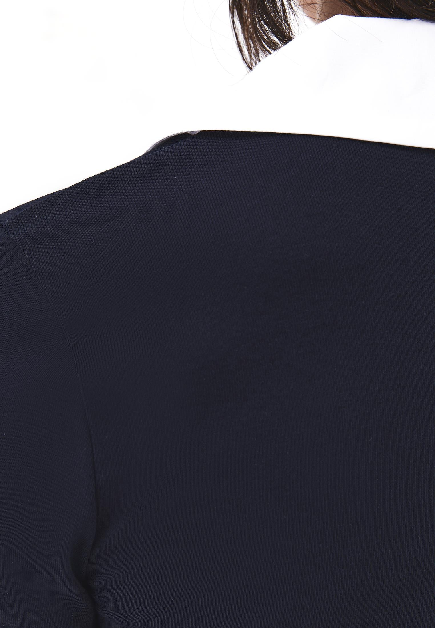 Polo Neck Long Sleeve Bodycon T-Shirt - SKY CAPTAIN
