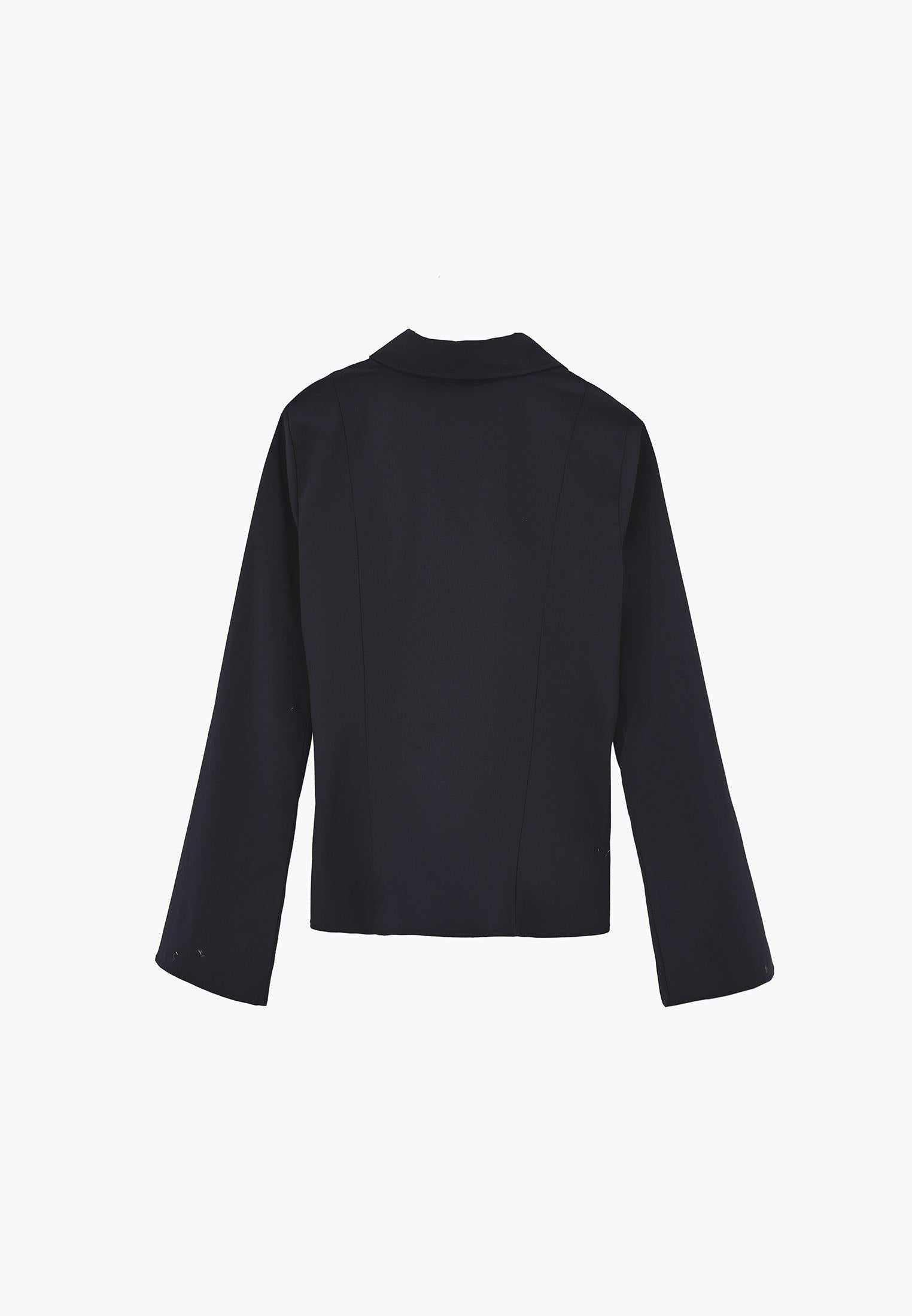 Shirt Collar Long Sleeve Buttoned Shirt - SKY CAPTAIN