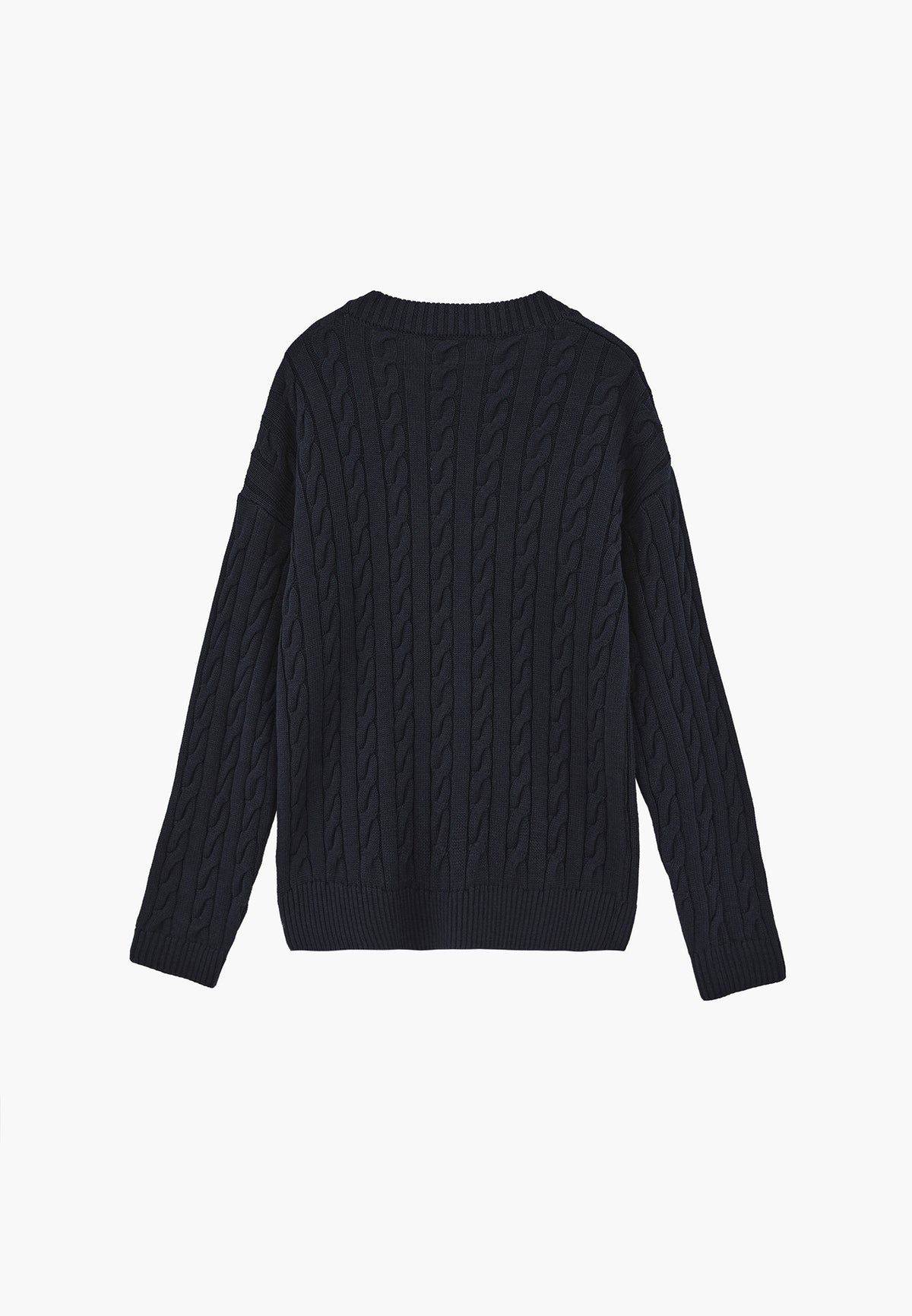 Oversized Long V Neck Cardigan - Navy Blue
